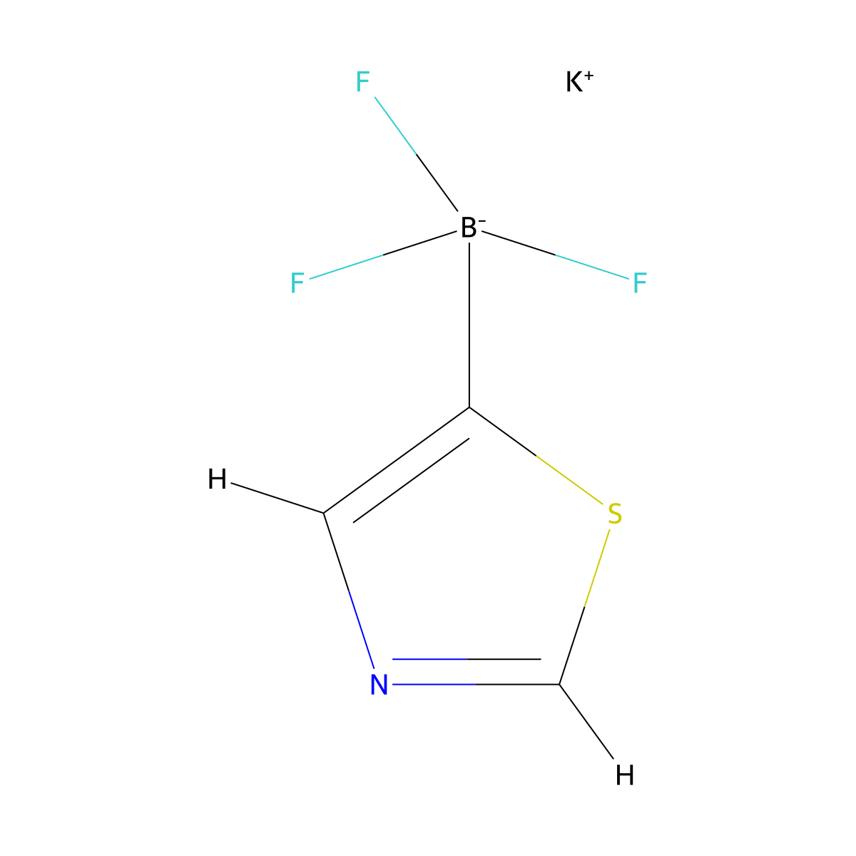 Potassium trifluoro(1,3-thiazol-5-yl)boranuide molecular structure, CAS 2221988-91-4