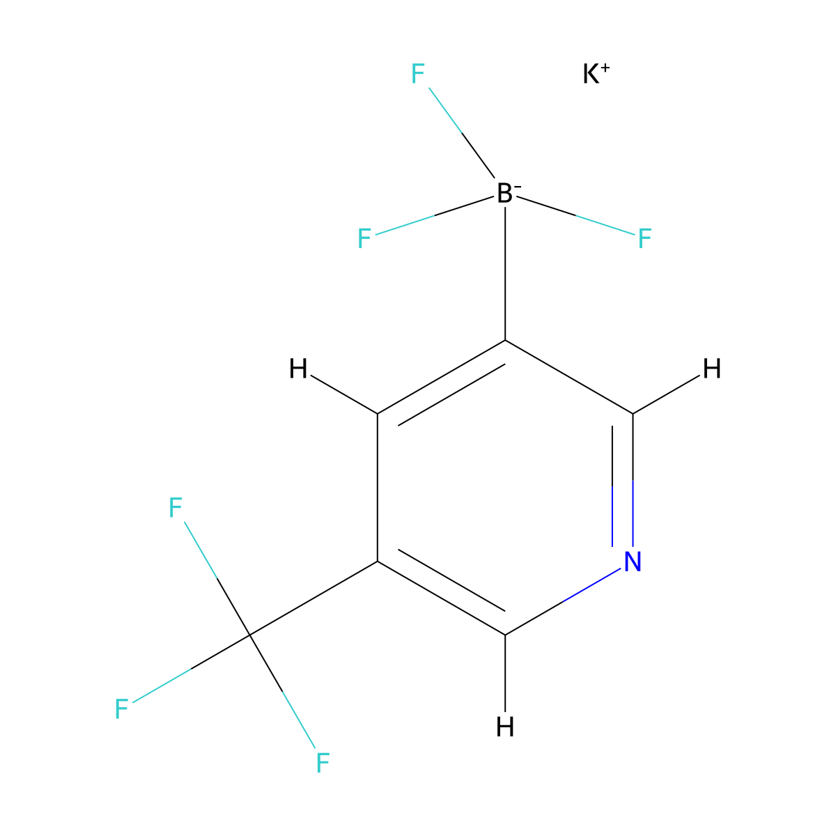 Potassium trifluoro[5-(trifluoromethyl)pyridin-3-yl]boranuide molecular structure, CAS 2221989-09-7