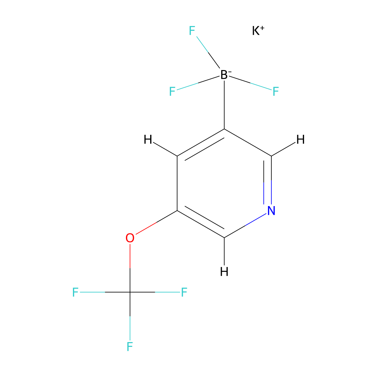 Potassium trifluoro[5-(trifluoromethoxy)pyridin-3-yl]boranuide molecular structure, CAS 2221990-60-7