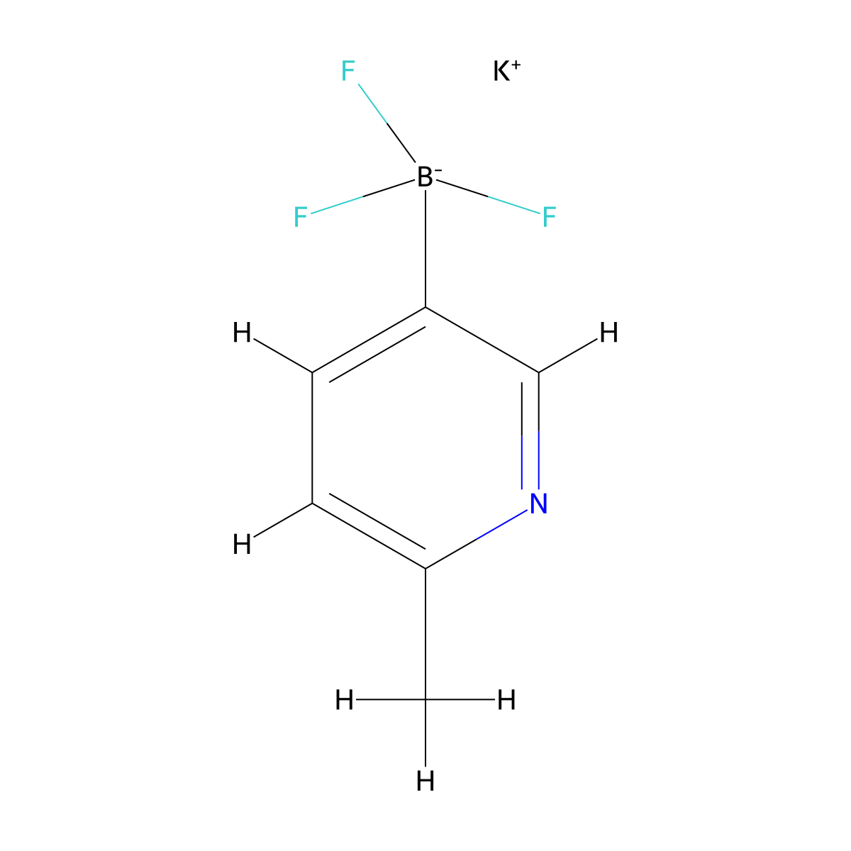 Potassium trifluoro(6-methylpyridin-3-yl)boranuide molecular structure, CAS 2221990-82-3
