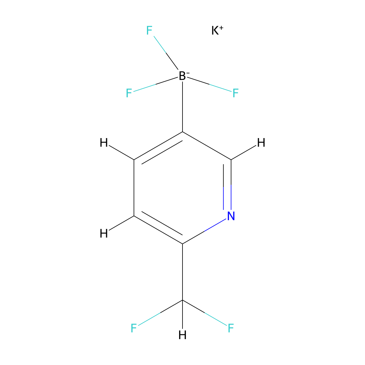 Potassium [6-(difluoromethyl)pyridin-3-yl]trifluoroboranuide molecular structure, CAS 2221990-87-8