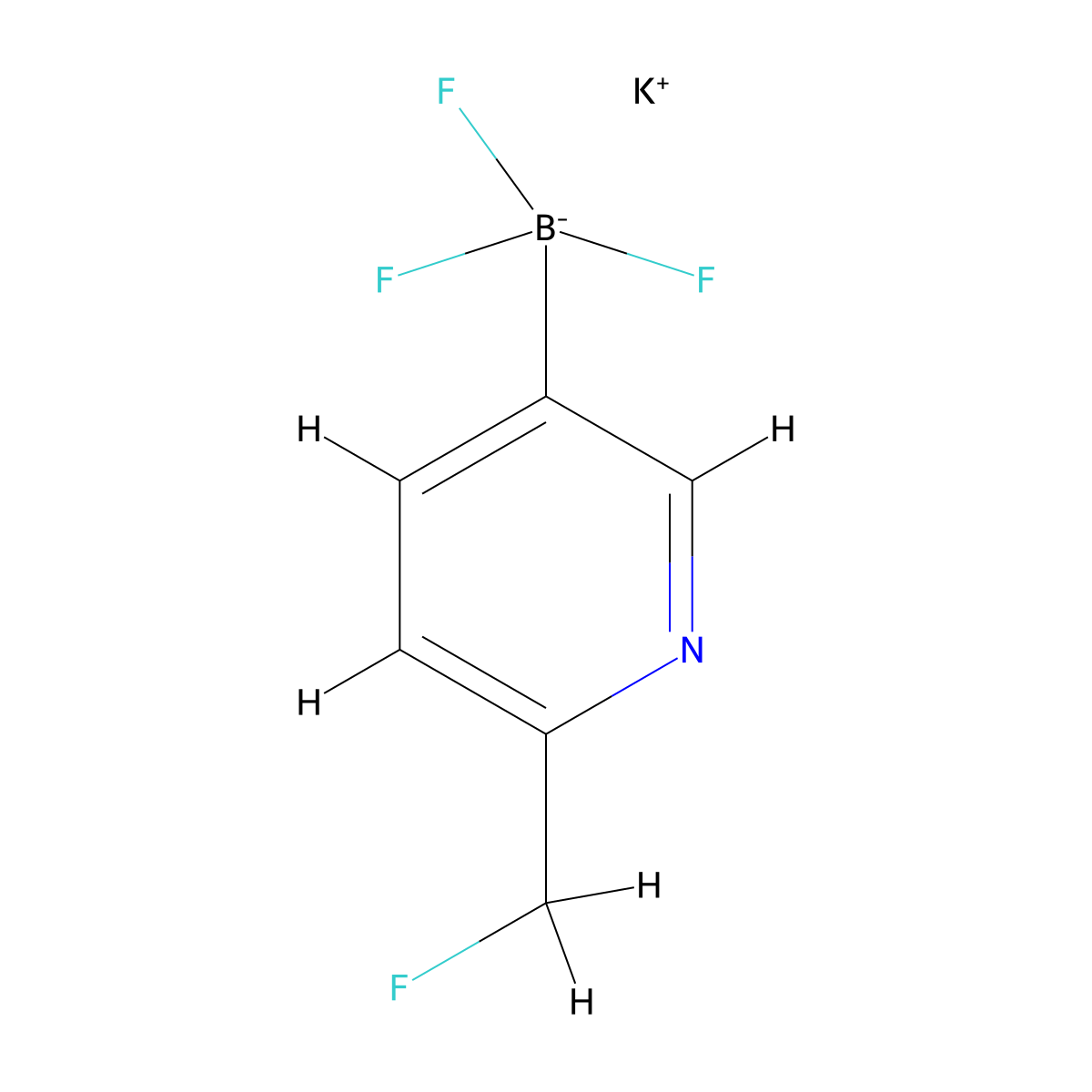 Potassium 2-(fluoromethyl)pyridine-5-trifluoroborate molecular structure, CAS 2221990-90-3