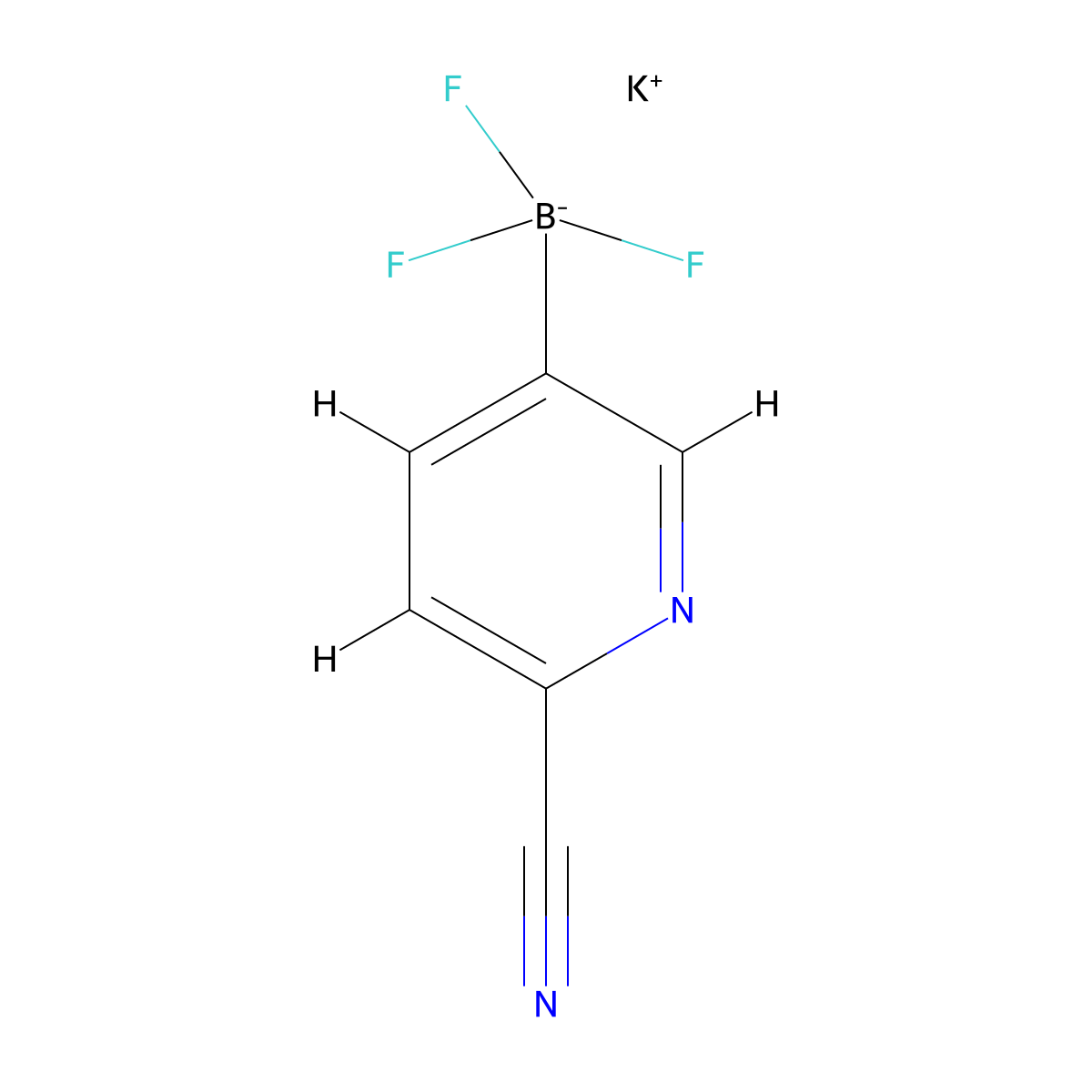 Potassium (6-cyanopyridin-3-yl)trifluoroboranuide molecular structure, CAS 2221990-95-8