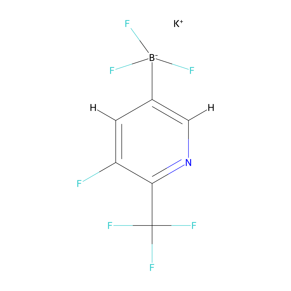 Potassium trifluoro[5-fluoro-6-(trifluoromethyl)pyridin-3-yl]boranuide molecular structure, CAS 2221991-00-8