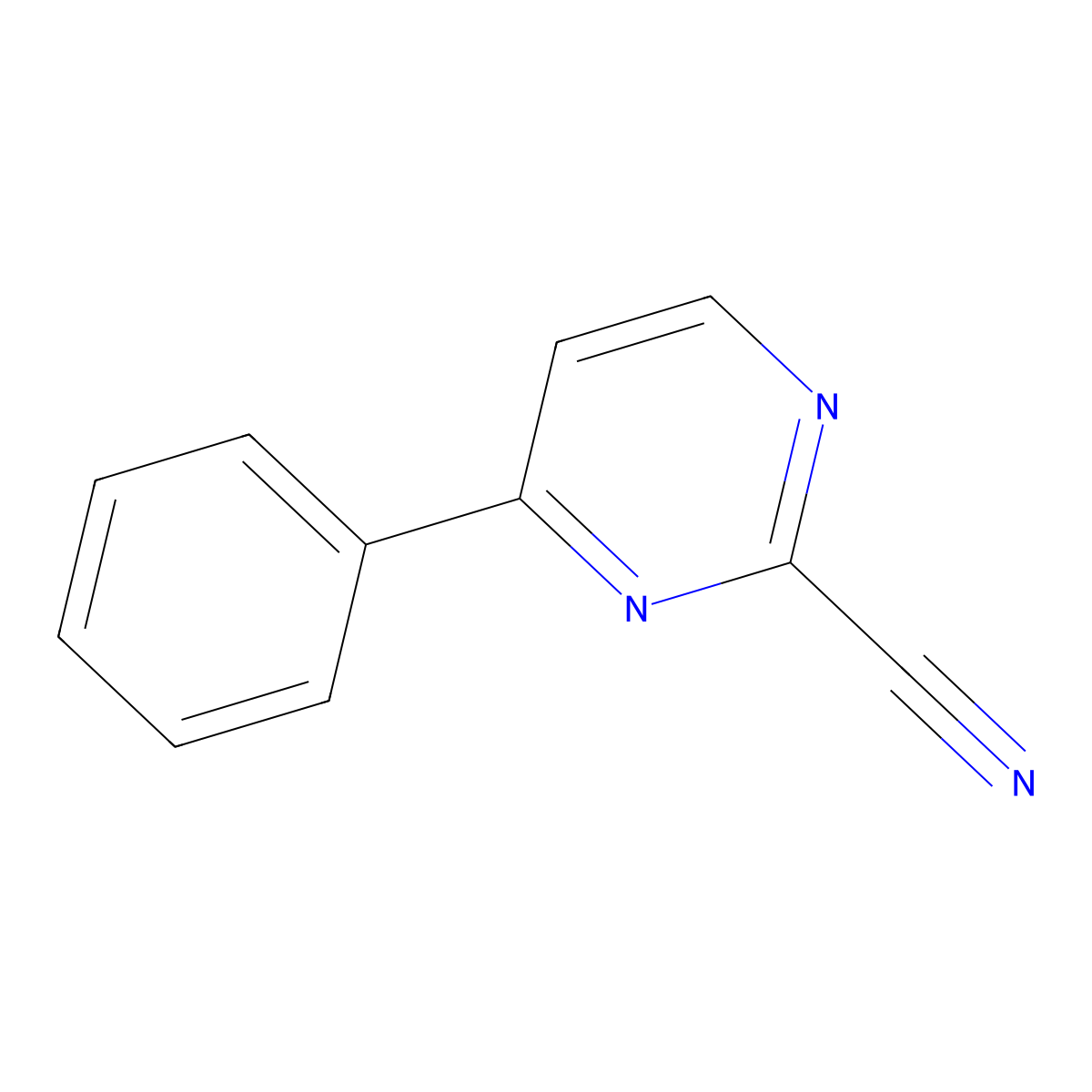 4-Phenylpyrimidine-2-carbonitrile molecular structure, CAS 22220-27-5