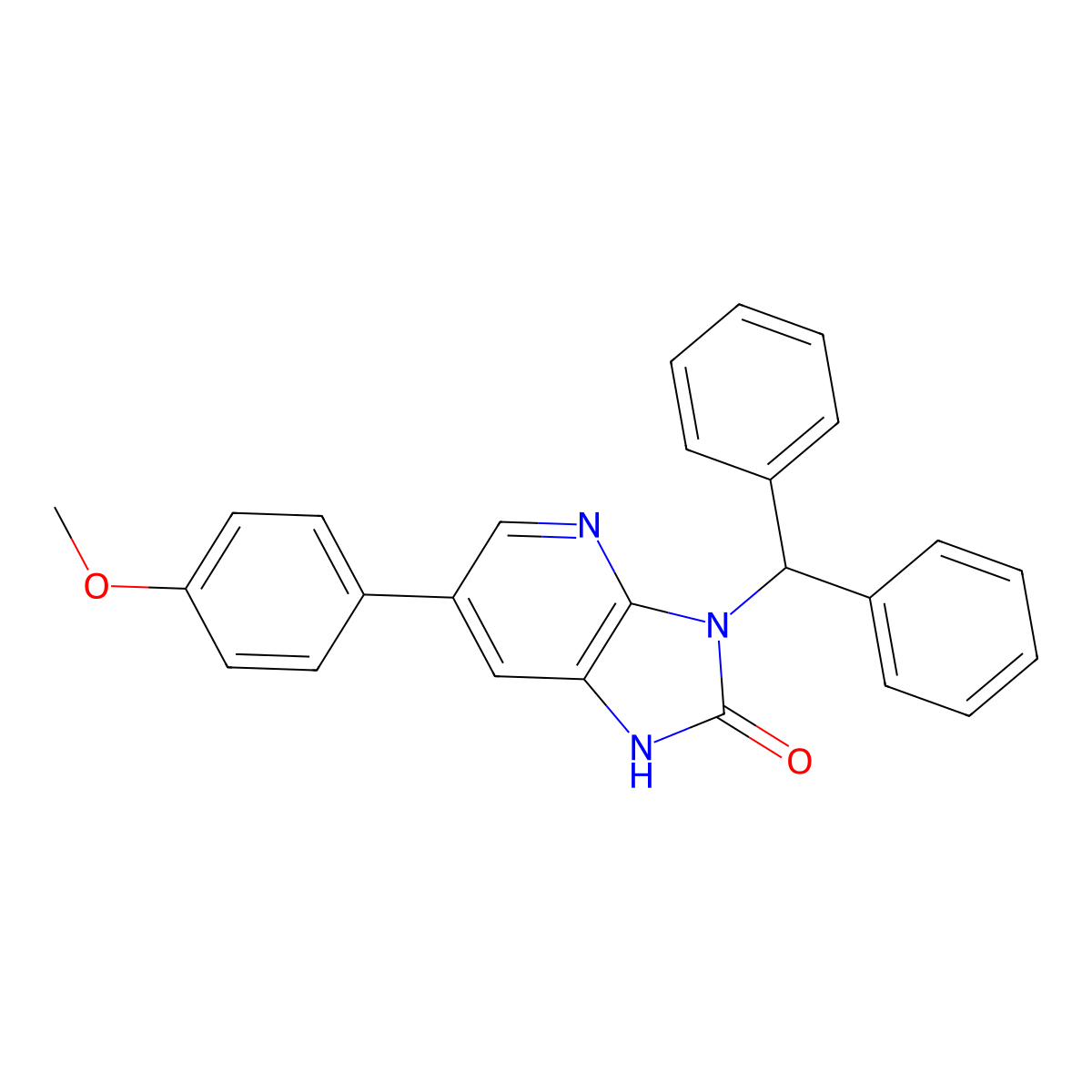 3-benzhydryl-6-(4-methoxyphenyl)-1,3-dihydro-2H-imidazo[4,5-b]pyridin-2-one molecular structure, CAS 2222019-85-2