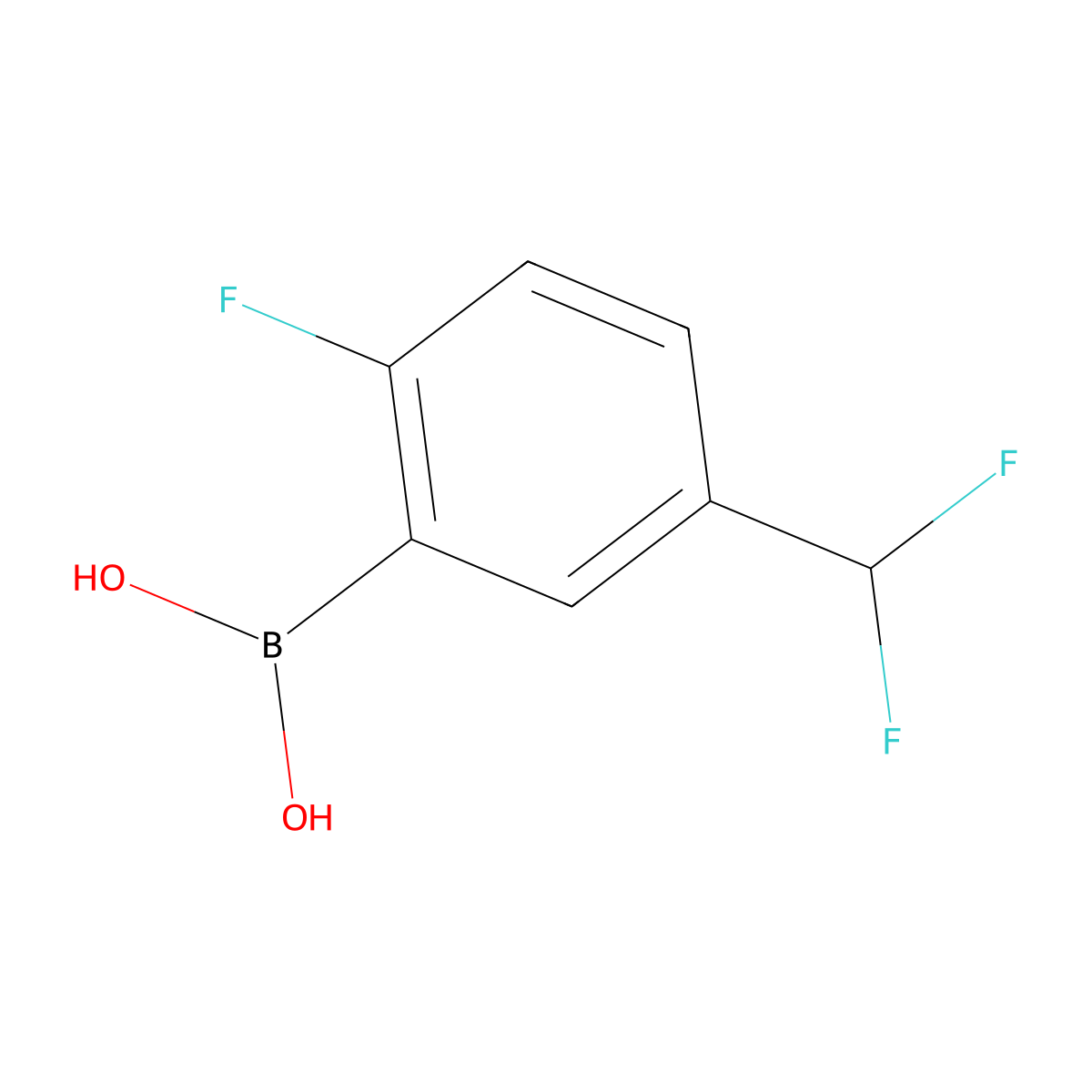(5-(Difluoromethyl)-2-fluorophenyl)boronic acid molecular structure, CAS 2222020-37-1