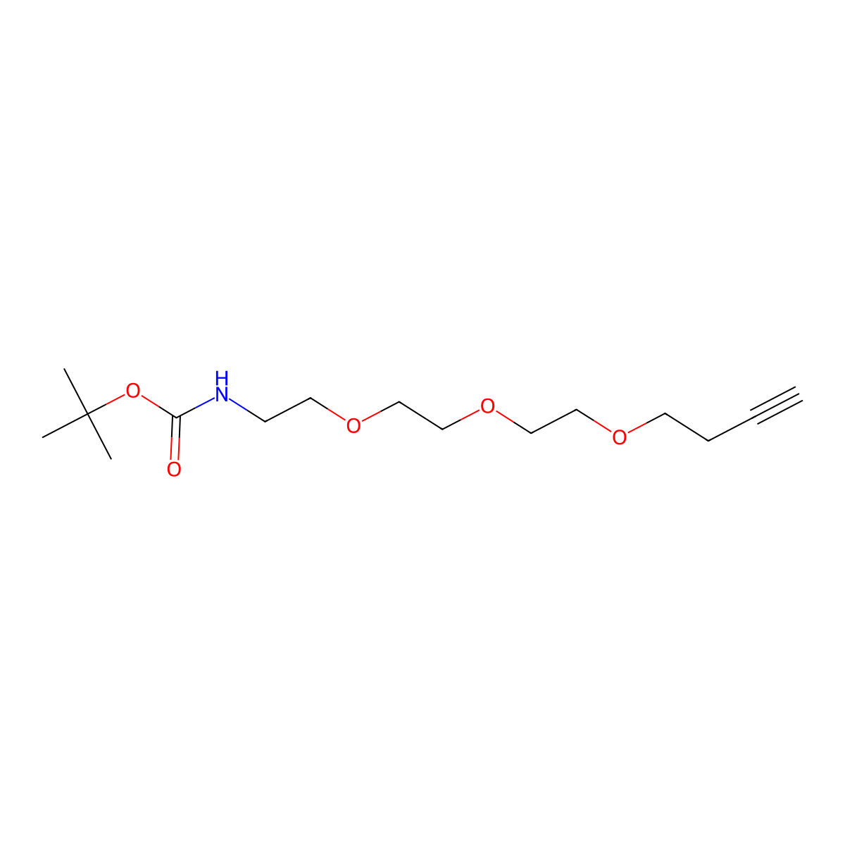 tert-Butyl (2-(2-(2-(but-3-yn-1-yloxy)ethoxy)ethoxy)ethyl)carbamate molecular structure, CAS 2222039-38-3
