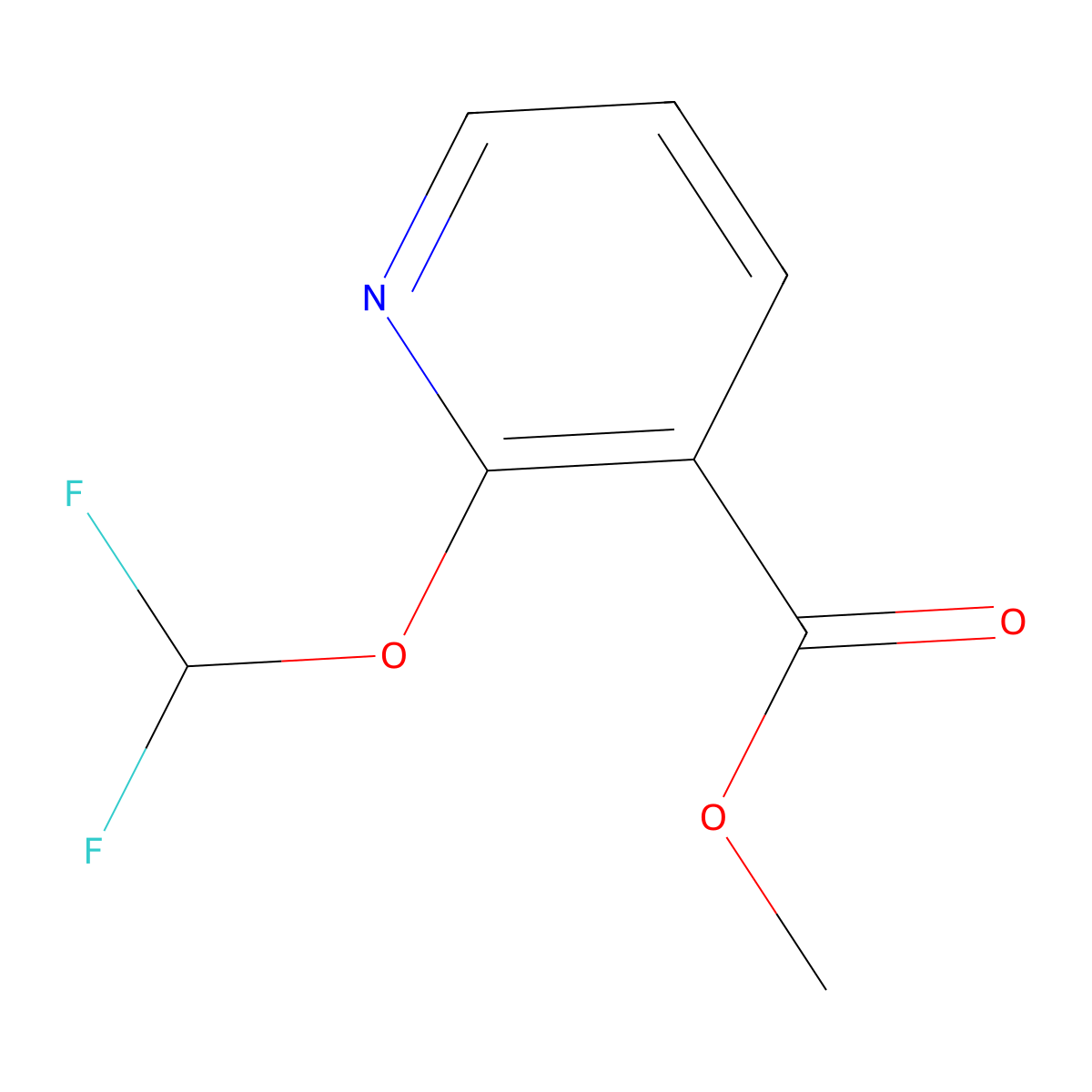 Methyl 2-(difluoromethoxy)nicotinate molecular structure, CAS 2222104-48-3