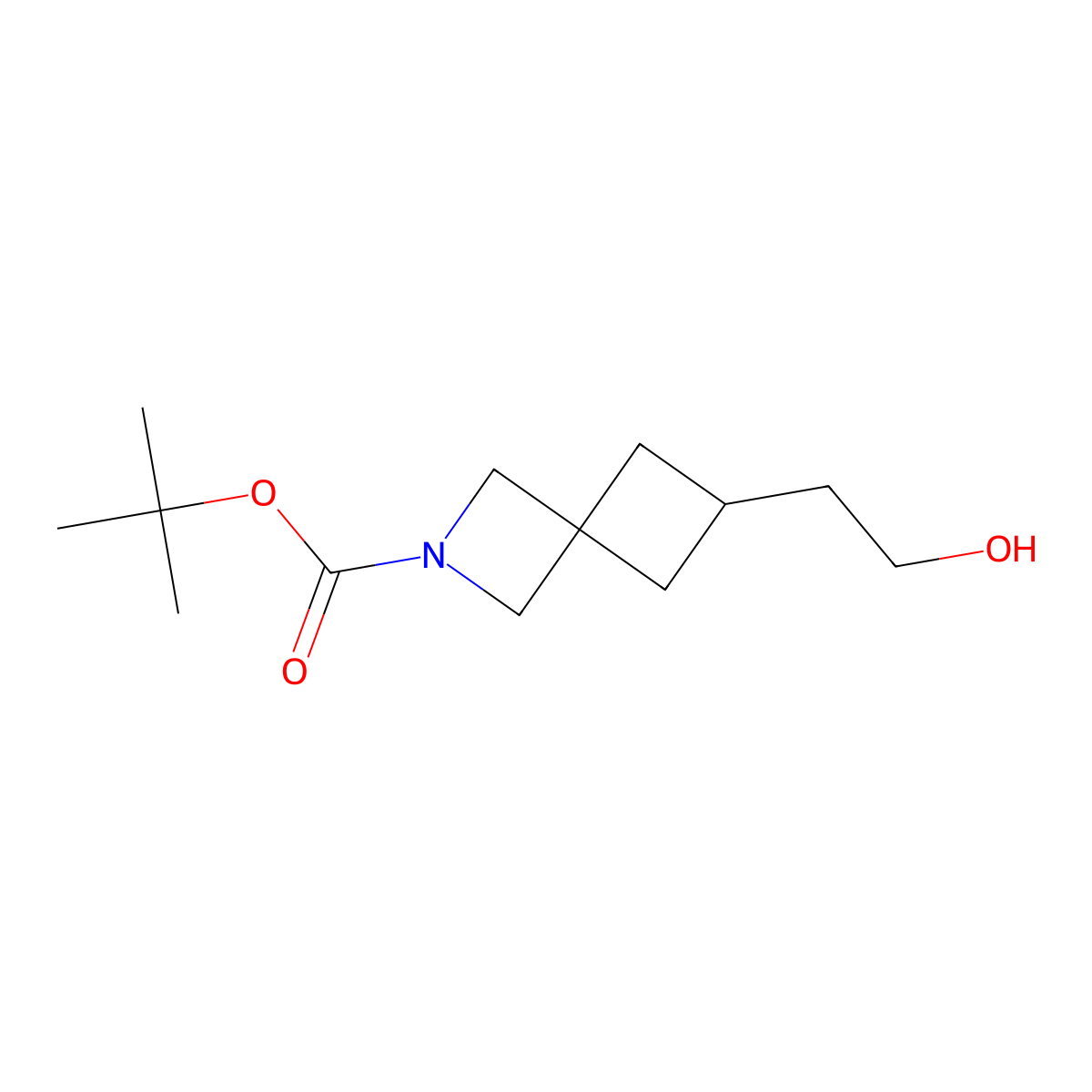 tert-Butyl 6-(2-hydroxyethyl)-2-azaspiro[3.3]heptane-2-carboxylate molecular structure, CAS 2222114-34-1