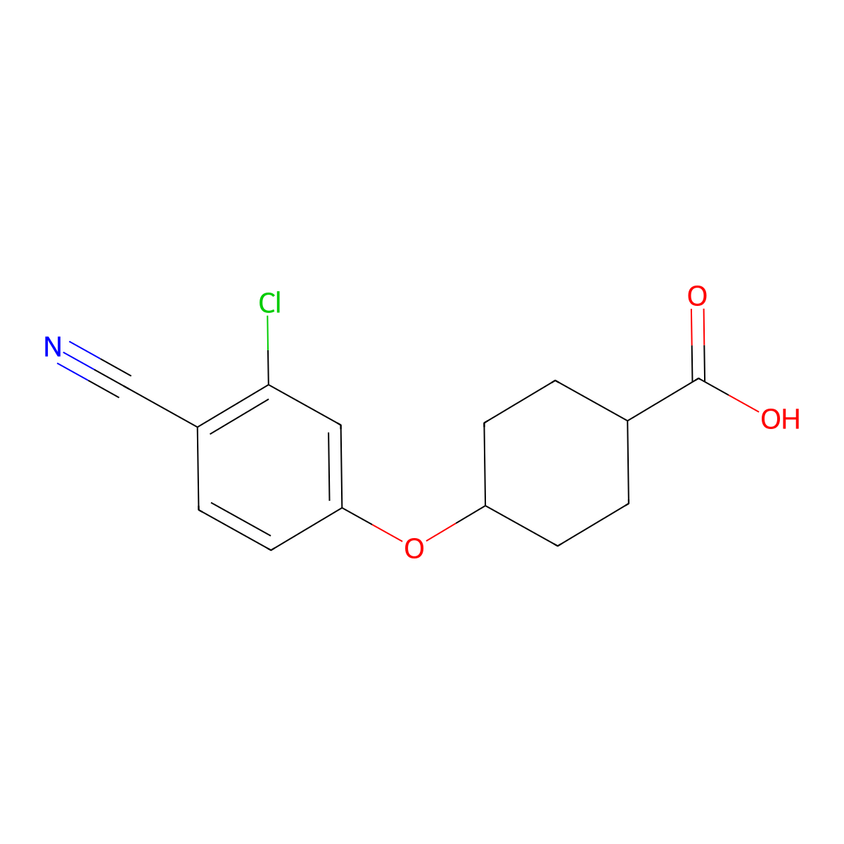 trans-4-(3-Chloro-4-cyano-phenoxy)cyclohexanecarboxylic acid molecular structure, CAS 2222114-60-3