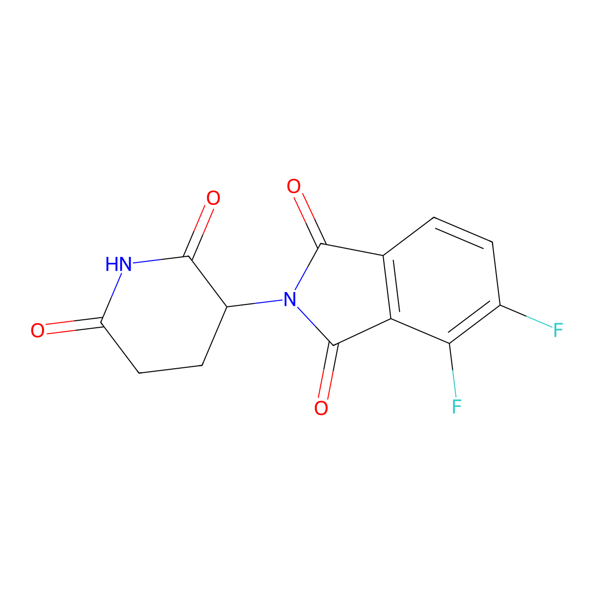2-(2,6-Dioxopiperidin-3-yl)-4,5-difluoroisoindoline-1,3-dione molecular structure, CAS 2222115-19-5