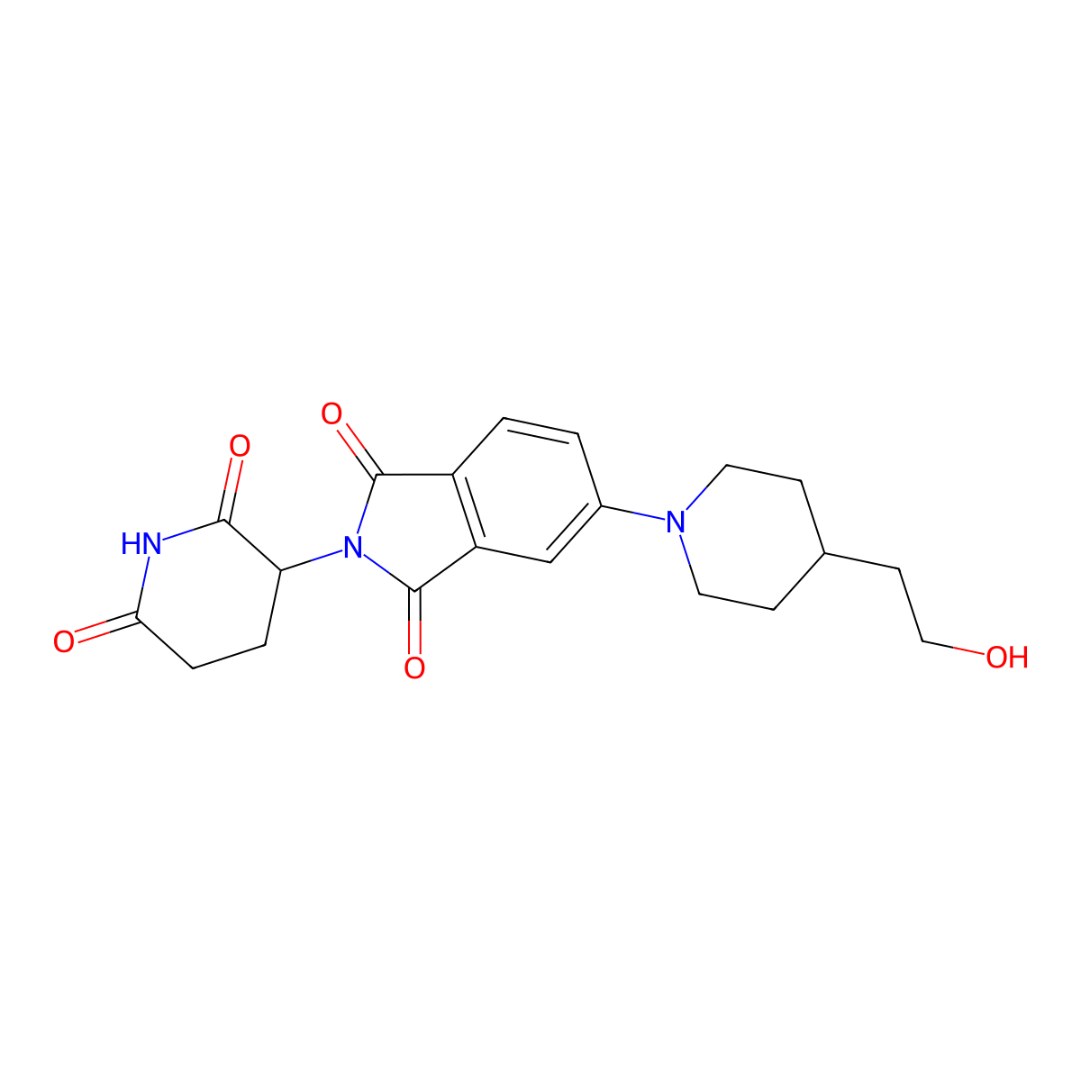 2-(2,6-Dioxopiperidin-3-yl)-5-(4-(2-hydroxyethyl)piperidin-1-yl)isoindoline-1,3-dione molecular structure, CAS 2222115-35-5