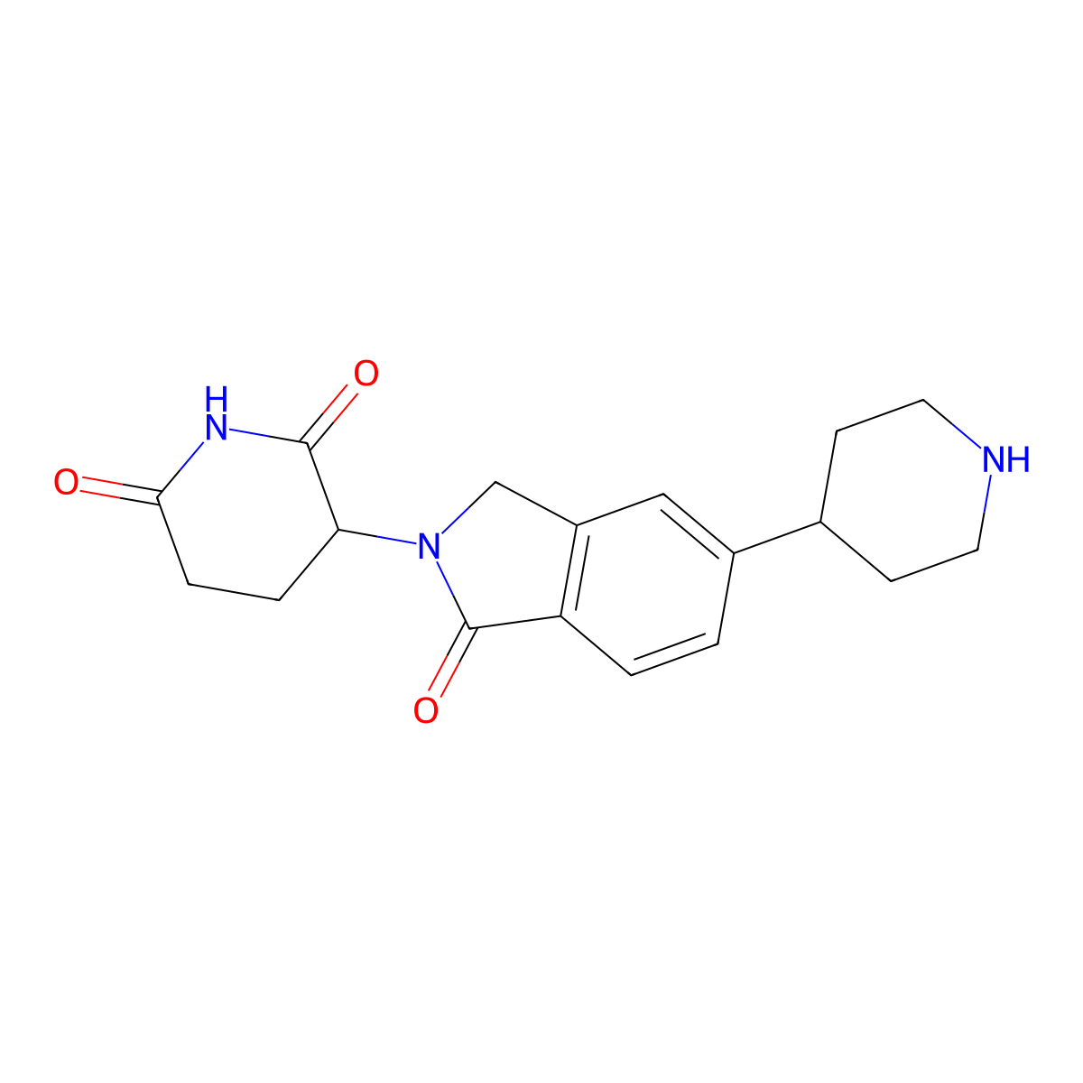 3-[1-oxo-5-(piperidin-4-yl)-2,3-dihydro-1H-isoindol-2-yl]piperidine-2,6-dione molecular structure, CAS 2222115-40-2