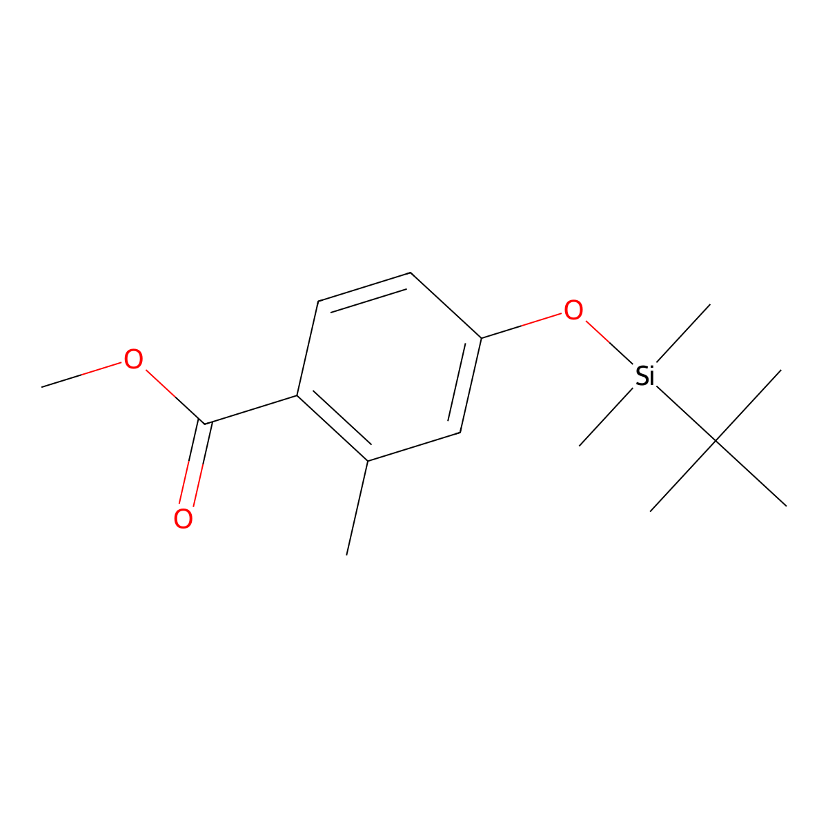 Methyl 4-((tert-butyldimethylsilyl)oxy)-2-methylbenzoate molecular structure, CAS 2222115-55-9