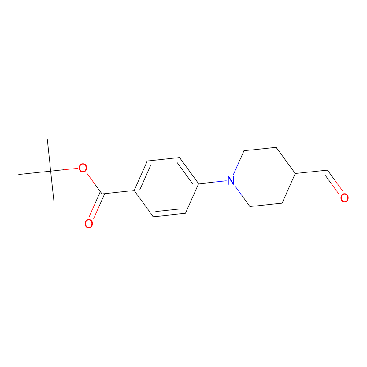 Tert-butyl 4-(4-formylpiperidin-1-yl)benzoate molecular structure, CAS 2222116-07-4
