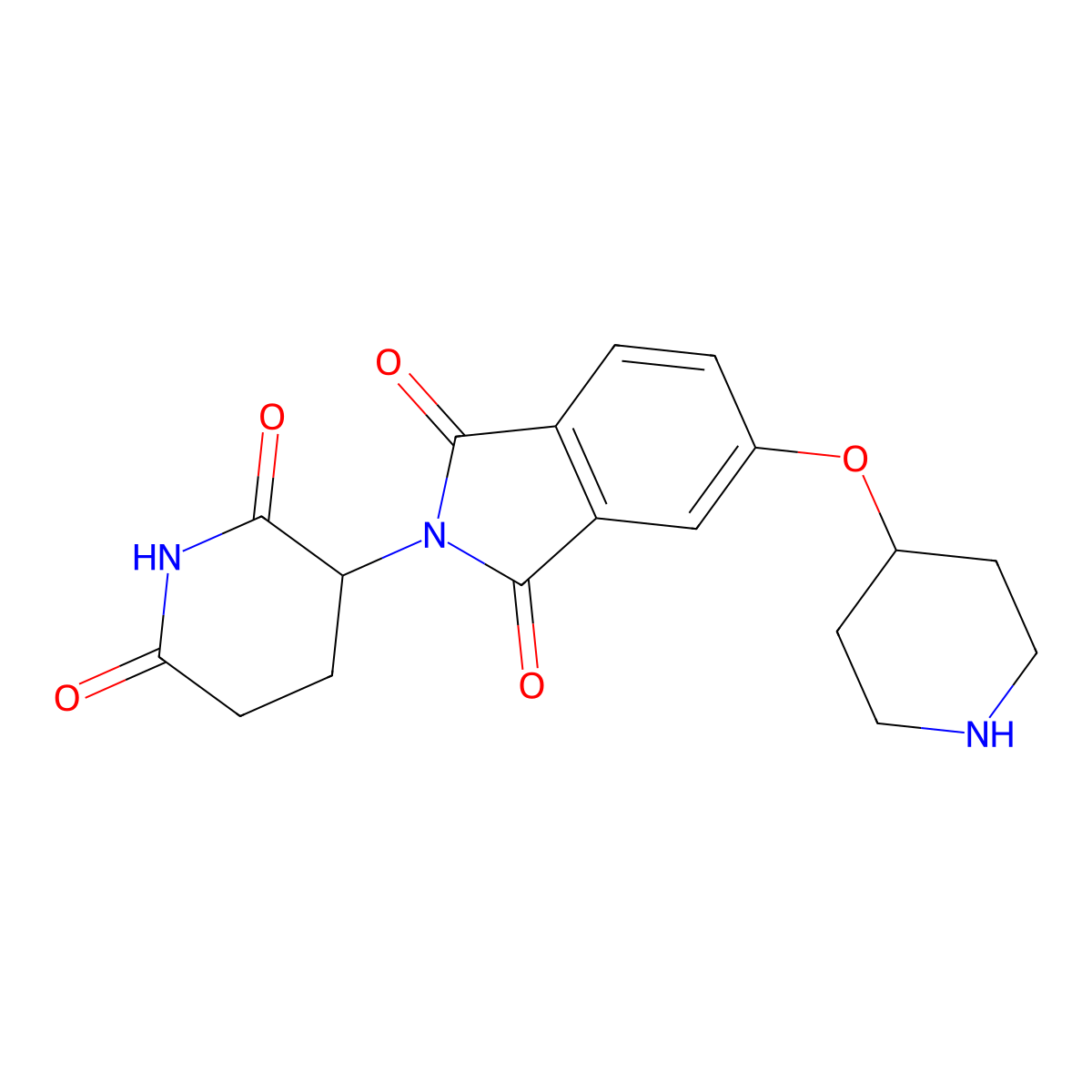 2-(2,6-Dioxopiperidin-3-yl)-5-piperidin-4-yloxyisoindole-1,3-dione molecular structure, CAS 2222116-10-9