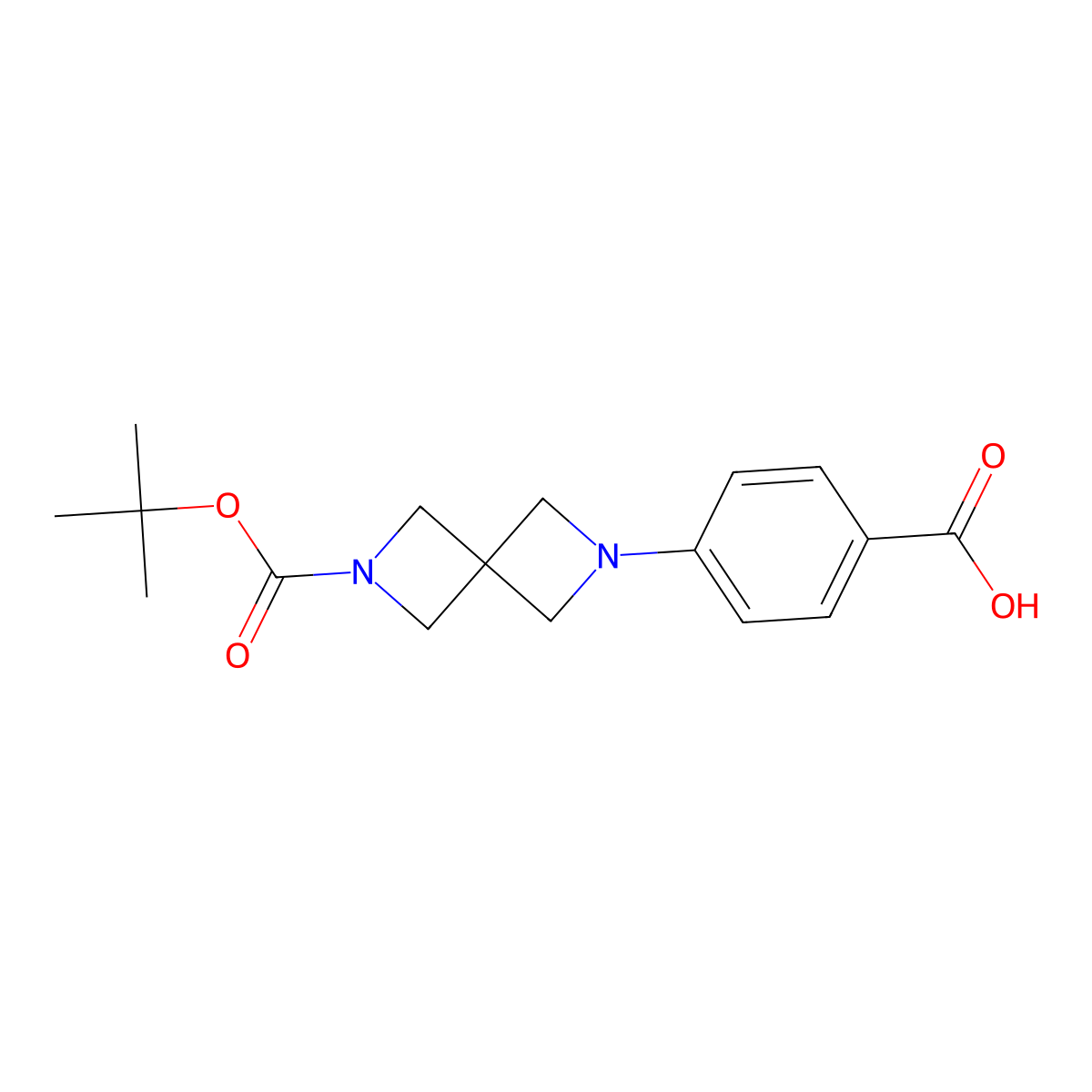 4-(6-(tert-Butoxycarbonyl)-2,6-diazaspiro[3.3]heptan-2-yl)benzoic acid molecular structure, CAS 2222117-73-7