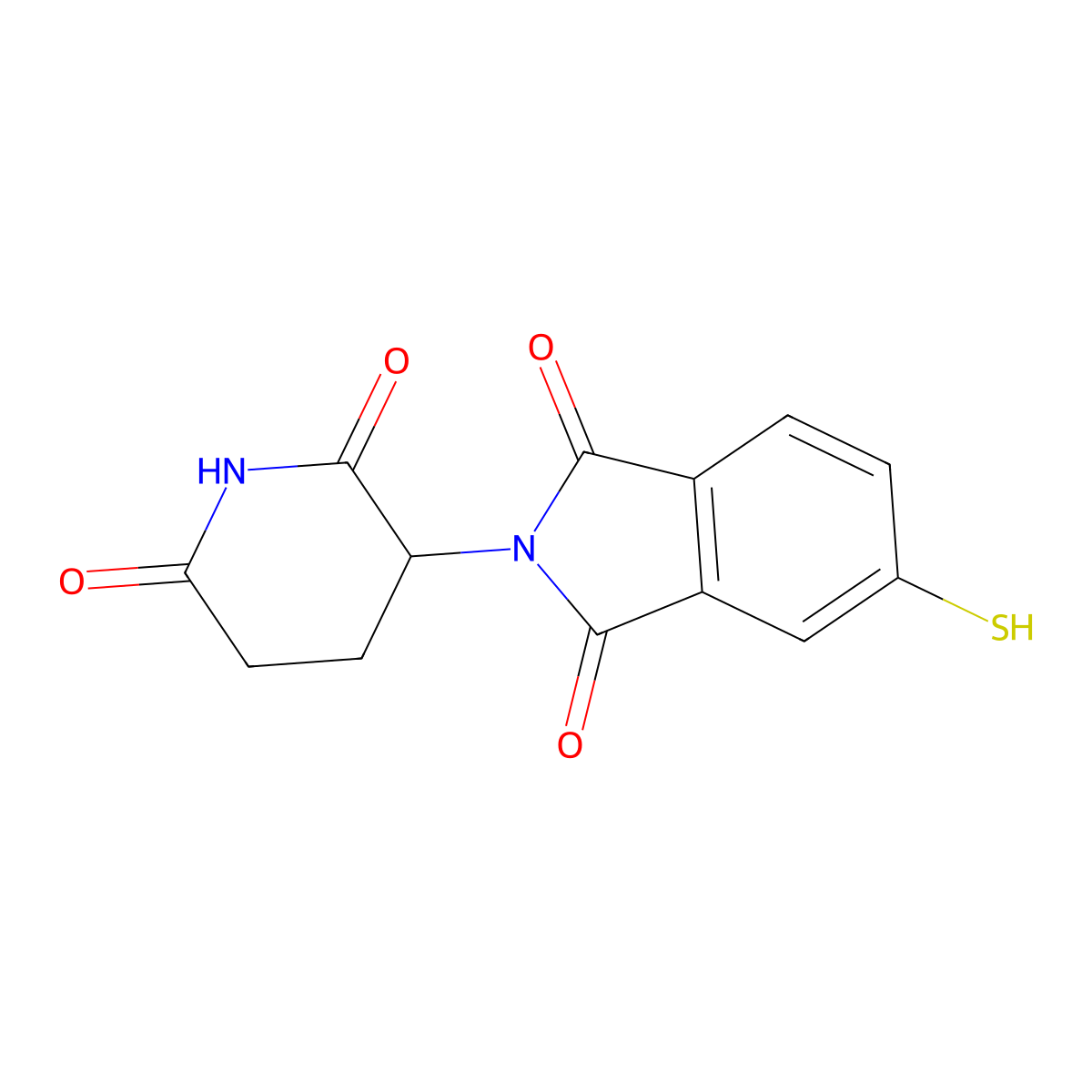 2-(2,6-dioxopiperidin-3-yl)-5-sulfanyl-2,3-dihydro-1H-isoindole-1,3-dione molecular structure, CAS 2222119-69-7