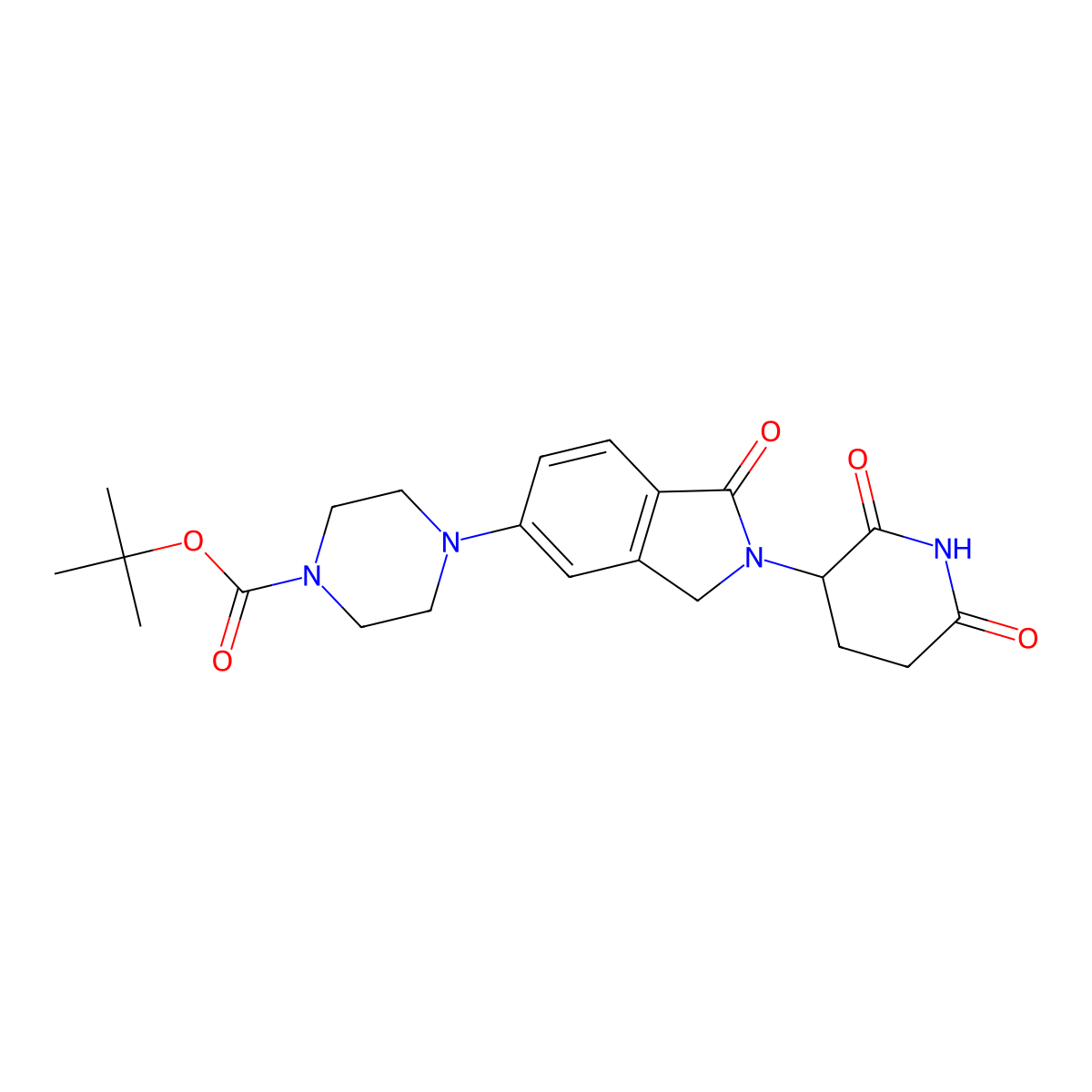 tert-Butyl 4-(2-(2,6-dioxopiperidin-3-yl)-1-oxoisoindolin-5-yl)piperazine-1-carboxylate molecular structure, CAS 2222120-27-4