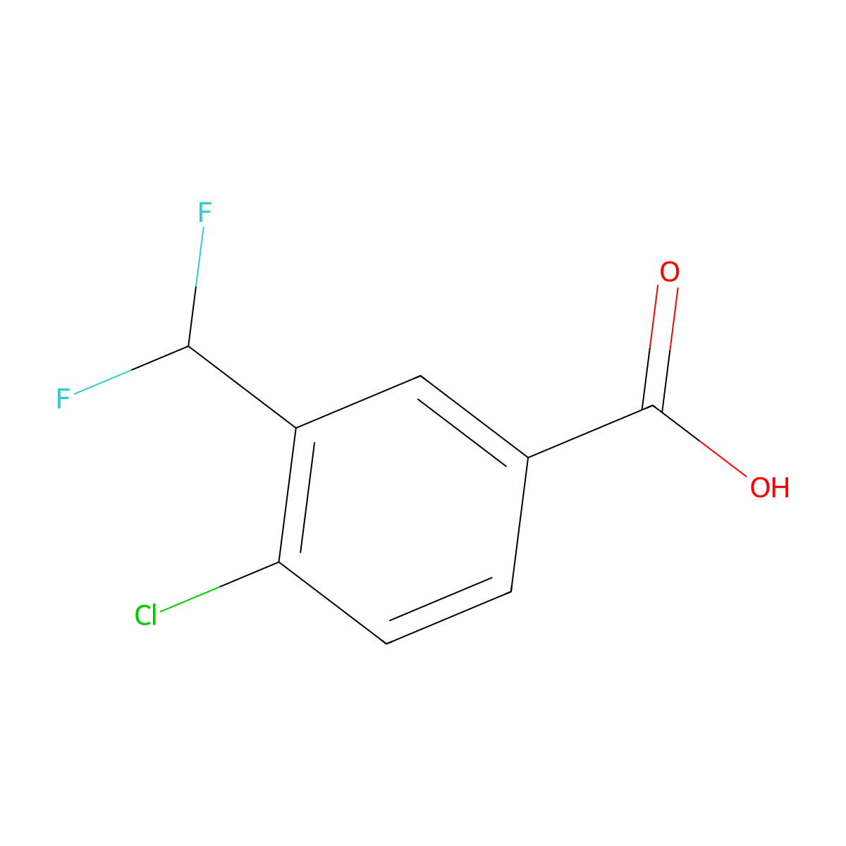 4-Chloro-3-(difluoromethyl)benzoic acid molecular structure, CAS 2222162-05-0