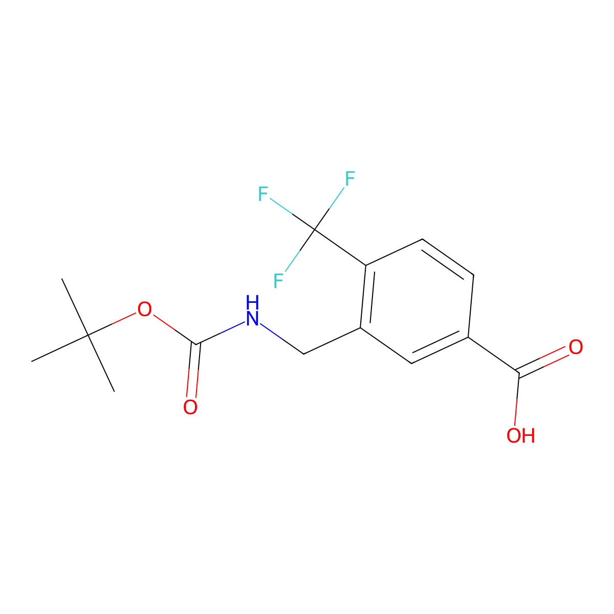 3-({[(Tert-butoxy)carbonyl]amino}methyl)-4-(trifluoromethyl)benzoic acid molecular structure, CAS 2222171-45-9