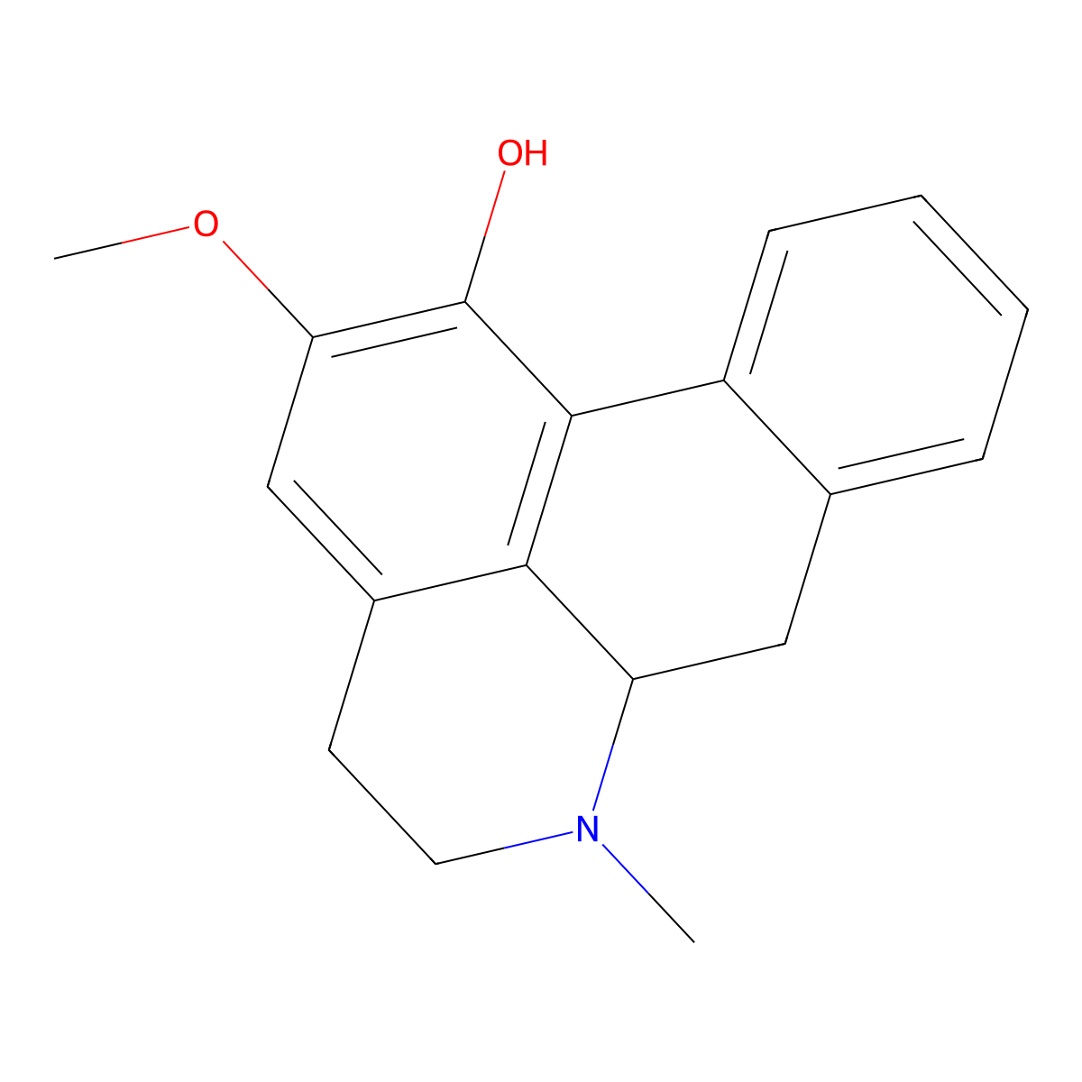 2-Methoxy-6-methyl-5,6,6a,7-tetrahydro-4H-dibenzo(de,g)quinolin-1-ol molecular structure, CAS 22222-86-2