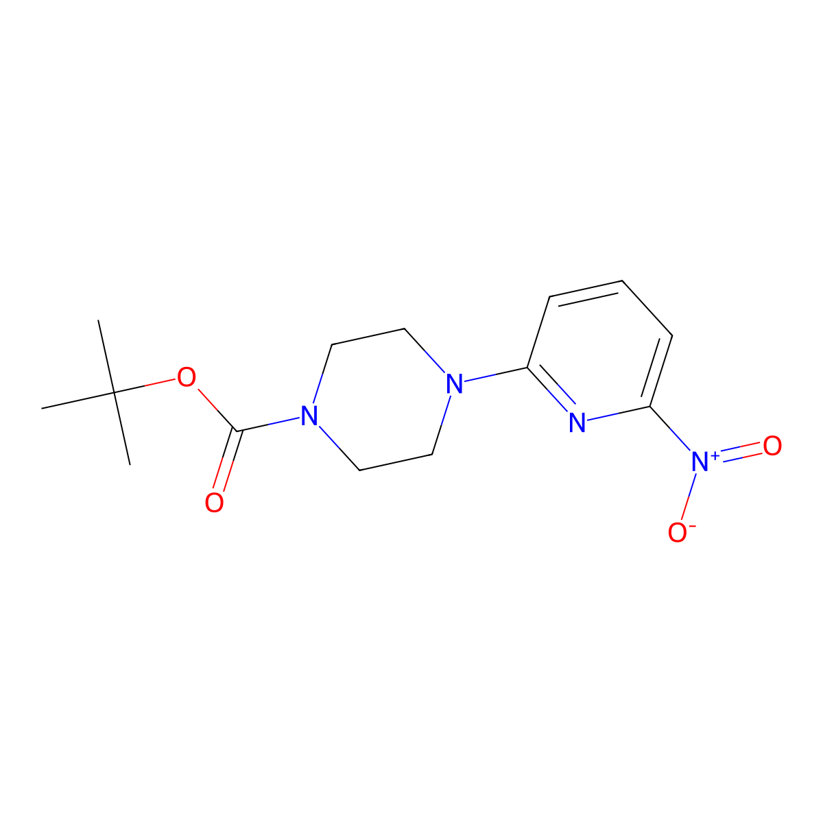 tert-Butyl 4-(6-nitropyridin-2-yl)piperazine-1-carboxylate molecular structure, CAS 2222404-53-5