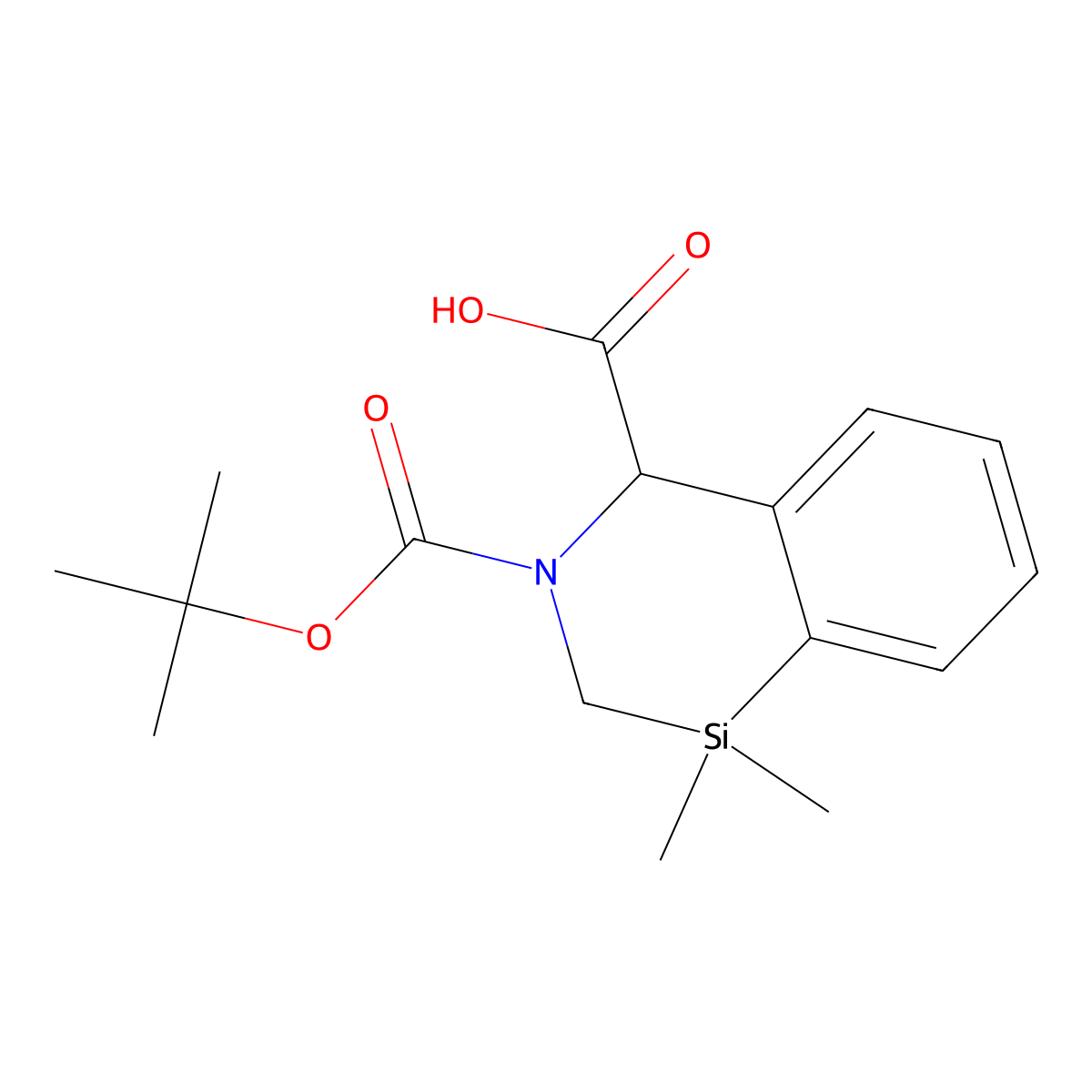 3-(tert-Butoxycarbonyl)-1,1-dimethyl-1,2,3,4-tetrahydrobenzo[d][1,3]azasiline-4-carboxylic acid molecular structure, CAS 2222440-54-0