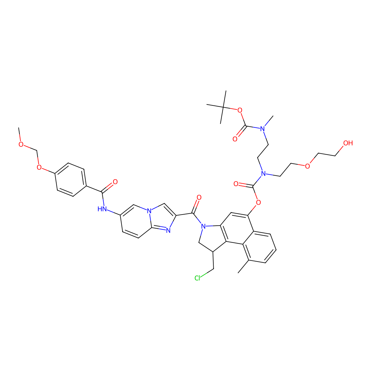 MethylCBI-azaindole-benzamide-MOM-Boc-ethylenediamine-D molecular structure, CAS 2222445-87-4