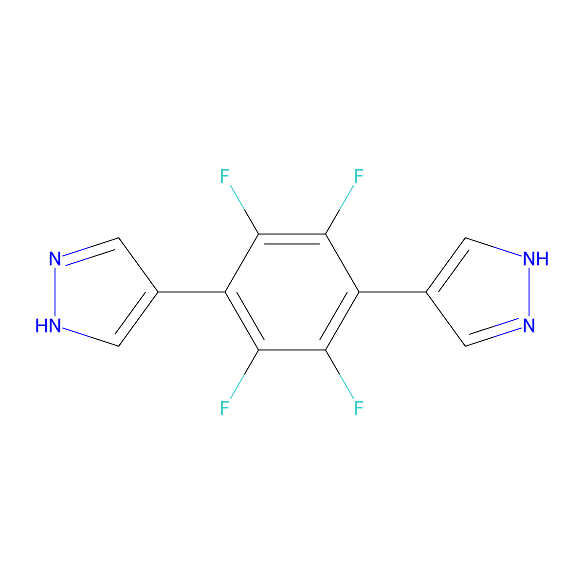 4,4'-(Perfluoro-1,4-phenylene)bis(1H-pyrazole) molecular structure, CAS 2222452-42-6