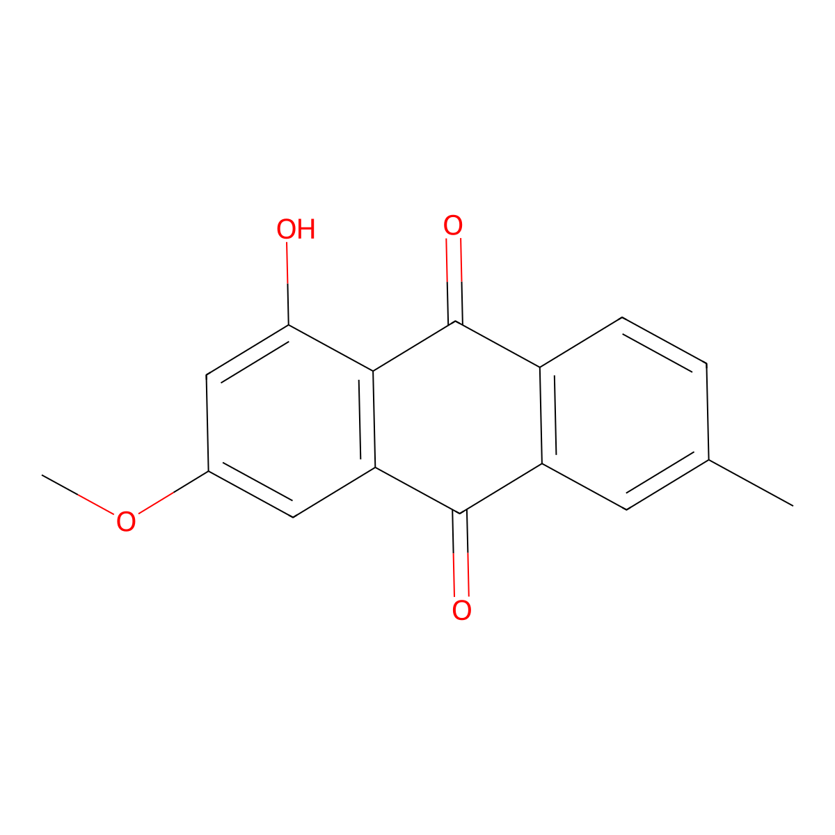 1-Hydroxy-3-methoxy-6-methylanthraquinone molecular structure, CAS 22225-63-4