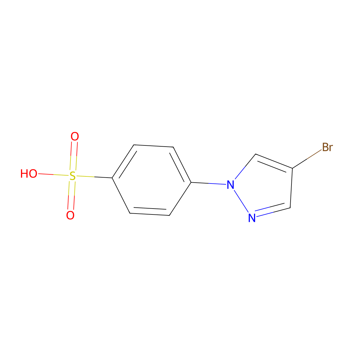 4-(4-Bromopyrazol-1-yl)benzenesulfonic acid molecular structure, CAS 2222511-75-1
