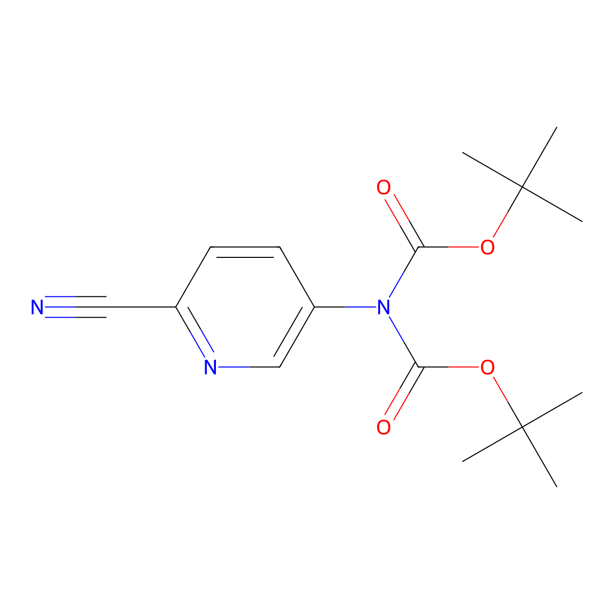 tert-Butyl N-[(tert-butoxy)carbonyl]-N-(6-cyanopyridin-3-yl)carbamate molecular structure, CAS 2222511-77-3