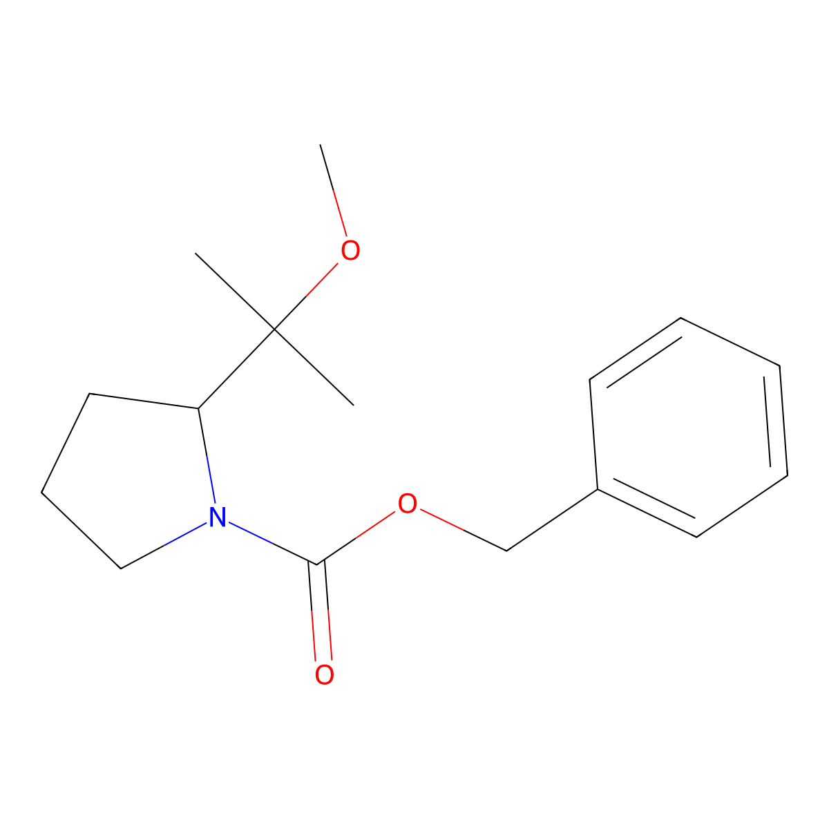 Benzyl 2-(2-methoxypropan-2-yl)pyrrolidine-1-carboxylate molecular structure, CAS 2222511-82-0