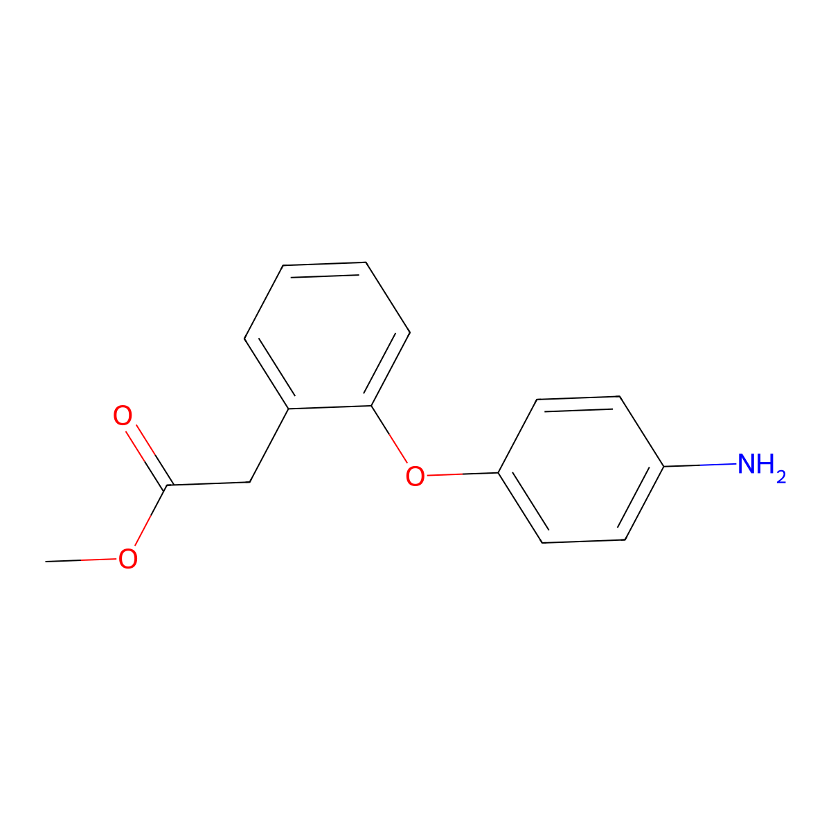 Methyl 2-[2-(4-aminophenoxy)phenyl]acetate molecular structure, CAS 2222511-88-6