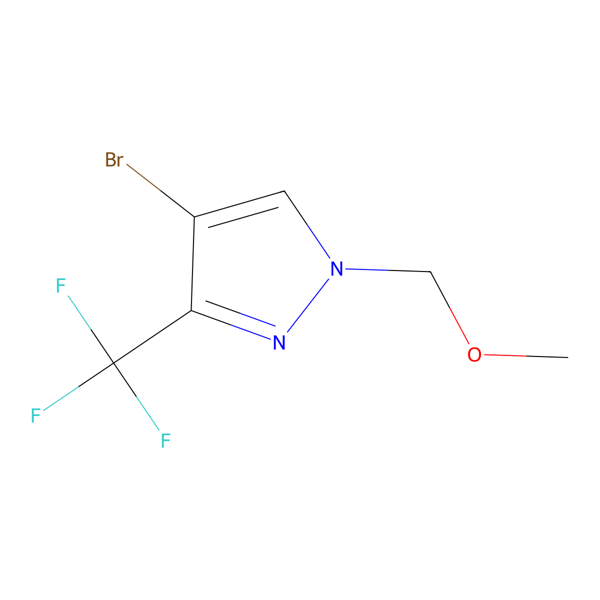 4-Bromo-1-(methoxymethyl)-3-(trifluoromethyl)pyrazole molecular structure, CAS 2222511-94-4