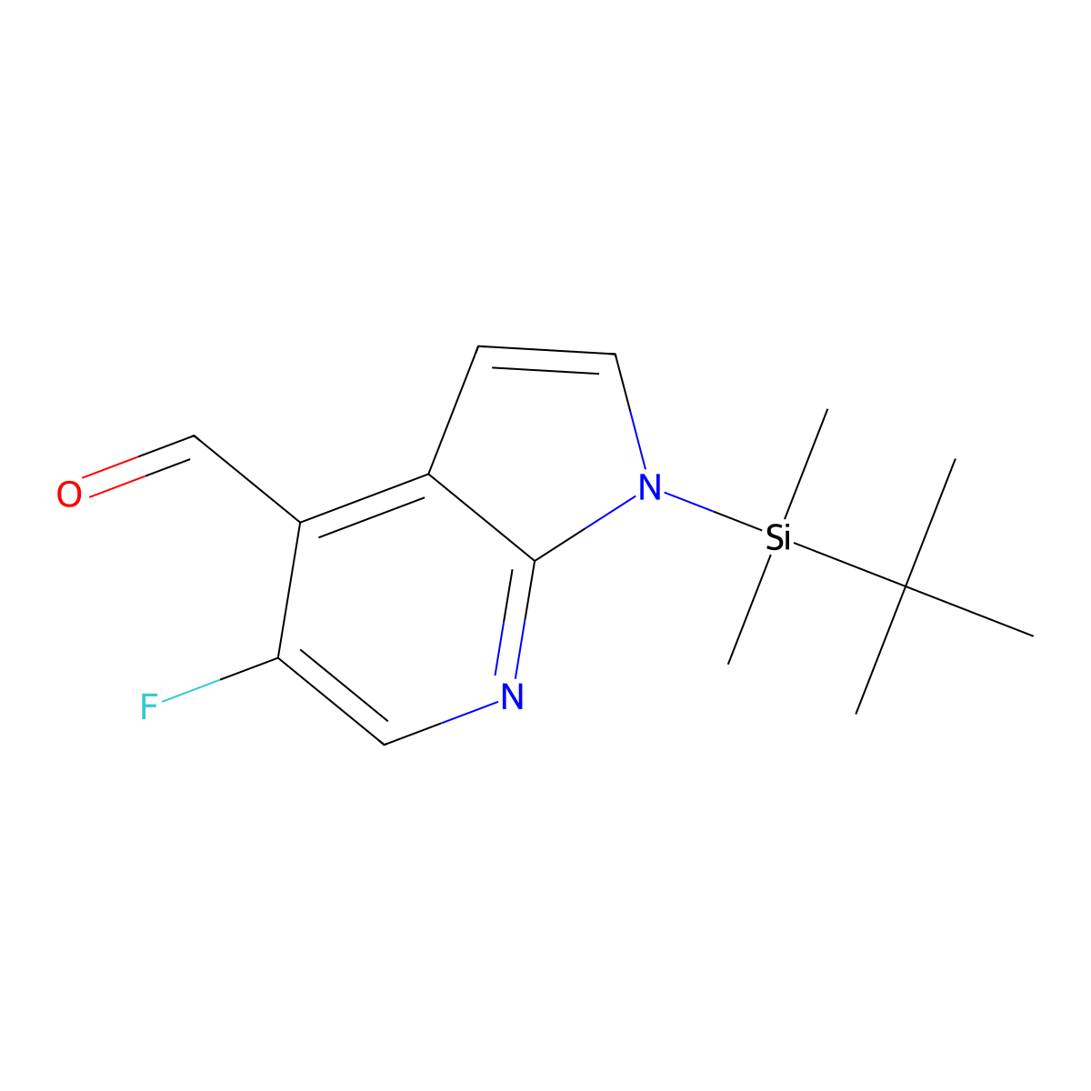 1-(tert-Butyldimethylsilyl)-5-fluoropyrrolo[2,3-b]pyridine-4-carbaldehyde molecular structure, CAS 2222512-02-7