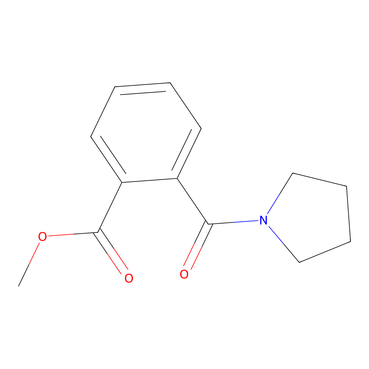 Methyl 2-[(pyrrolidin-1-yl)carbonyl]benzoate molecular structure, CAS 2222512-10-7