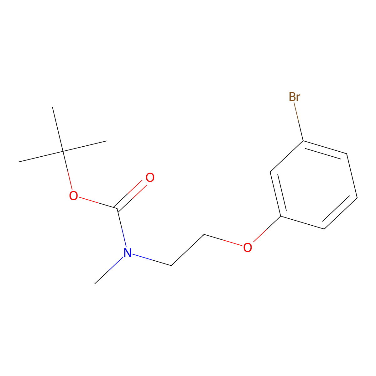 tert-Butyl N-[2-(3-bromophenoxy)ethyl]-N-methylcarbamate molecular structure, CAS 2222512-11-8