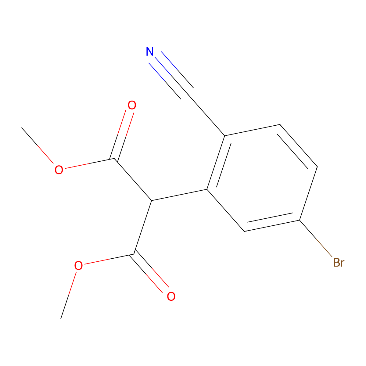 1,3-Dimethyl 2-(5-bromo-2-cyanophenyl)propanedioate molecular structure, CAS 2222512-17-4