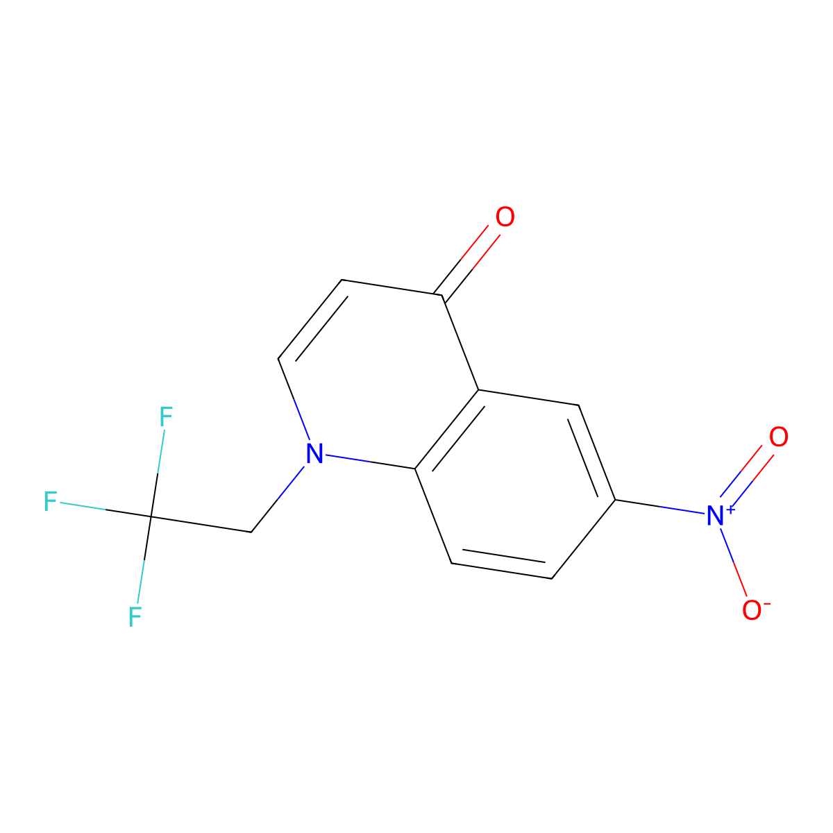 6-Nitro-1-(2,2,2-trifluoroethyl)quinolin-4-one molecular structure, CAS 2222512-19-6