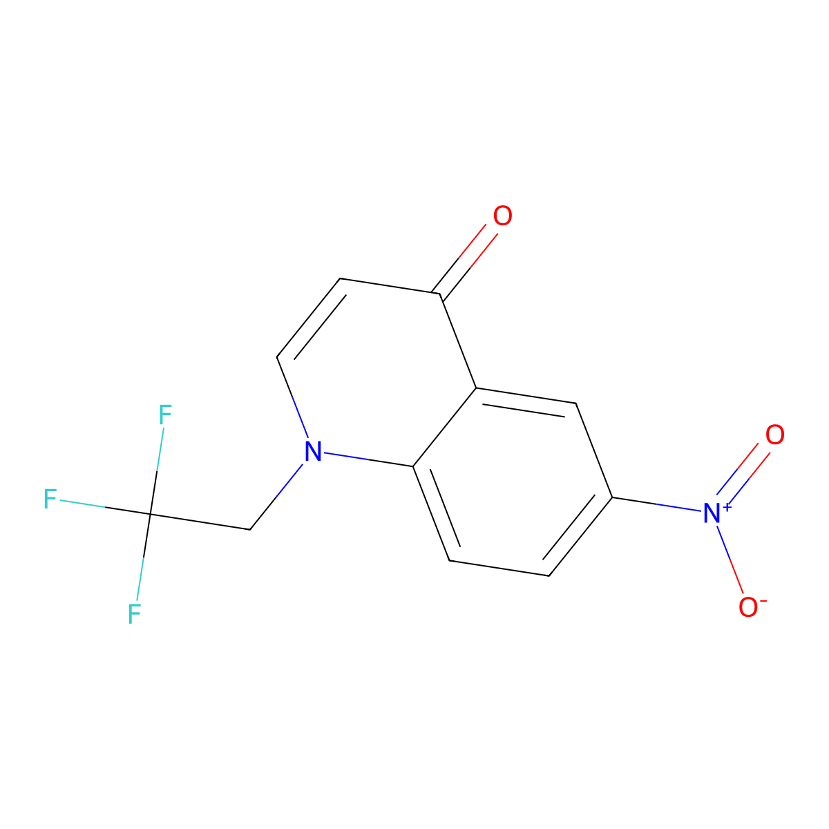 6-Nitro-1-(2,2,2-trifluoroethyl)quinolin-4-one molecular structure, CAS 2222512-19-6