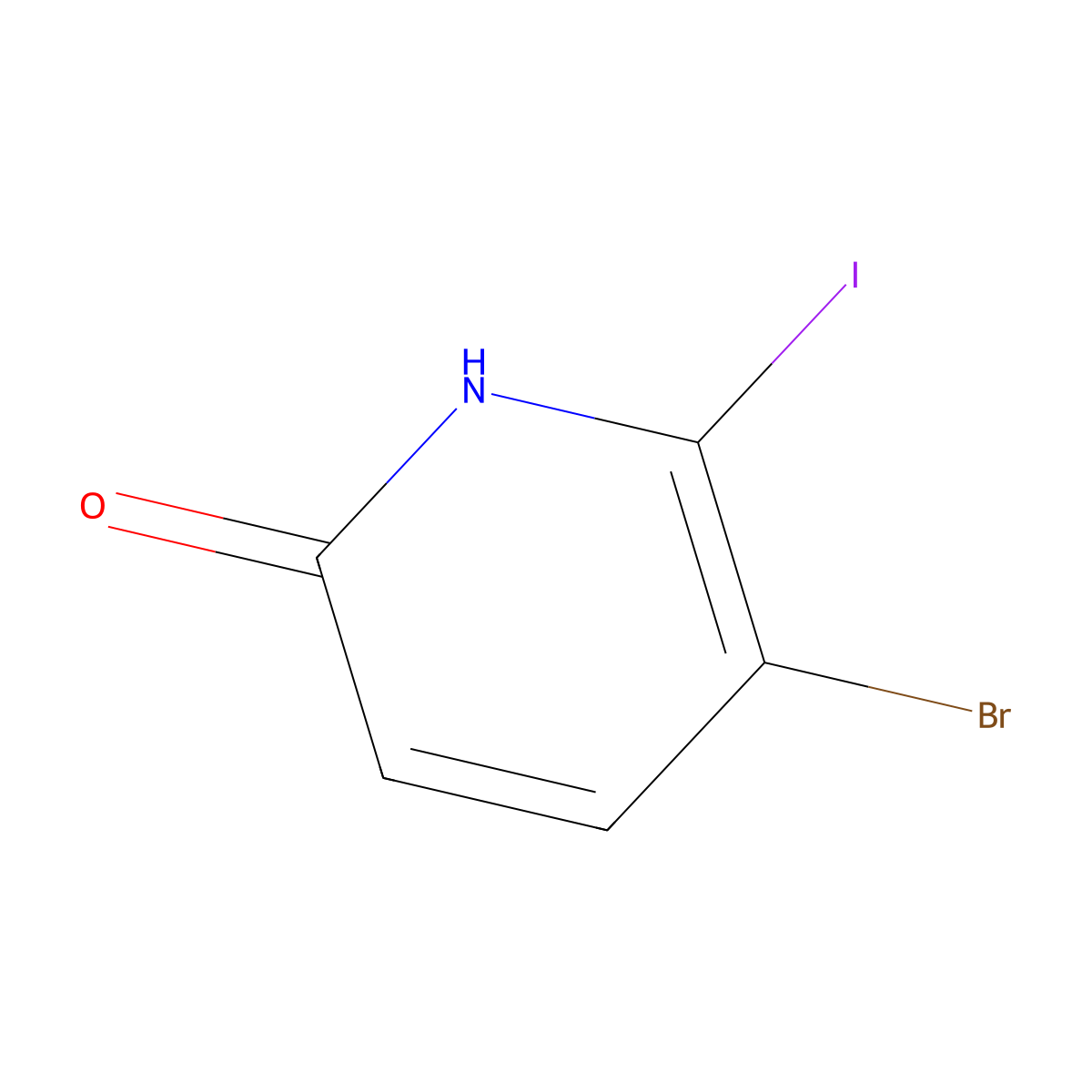 5-Bromo-6-iodo-1H-pyridin-2-one molecular structure, CAS 2222512-26-5