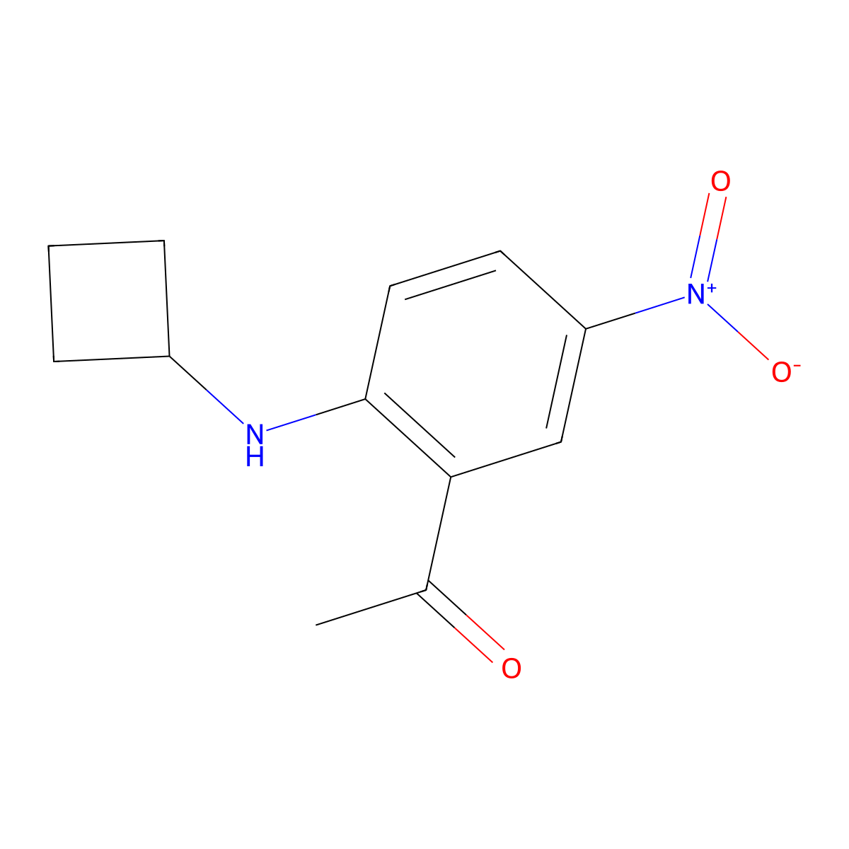 1-[2-(Cyclobutylamino)-5-nitrophenyl]ethanone molecular structure, CAS 2222512-27-6