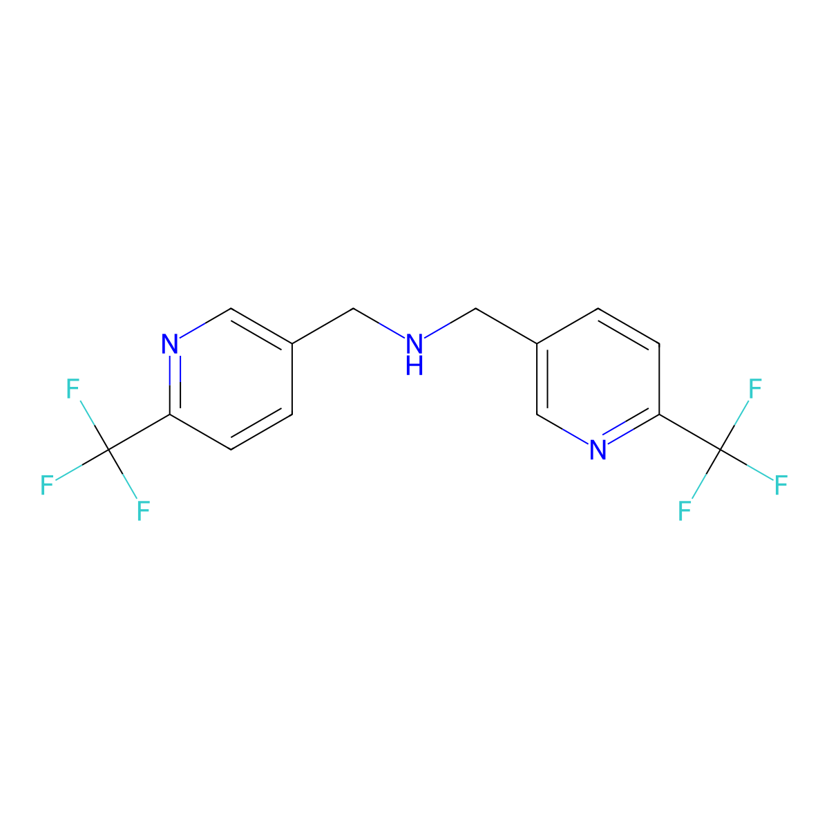 bis({[6-(Trifluoromethyl)pyridin-3-yl]methyl})amine molecular structure, CAS 2222512-30-1
