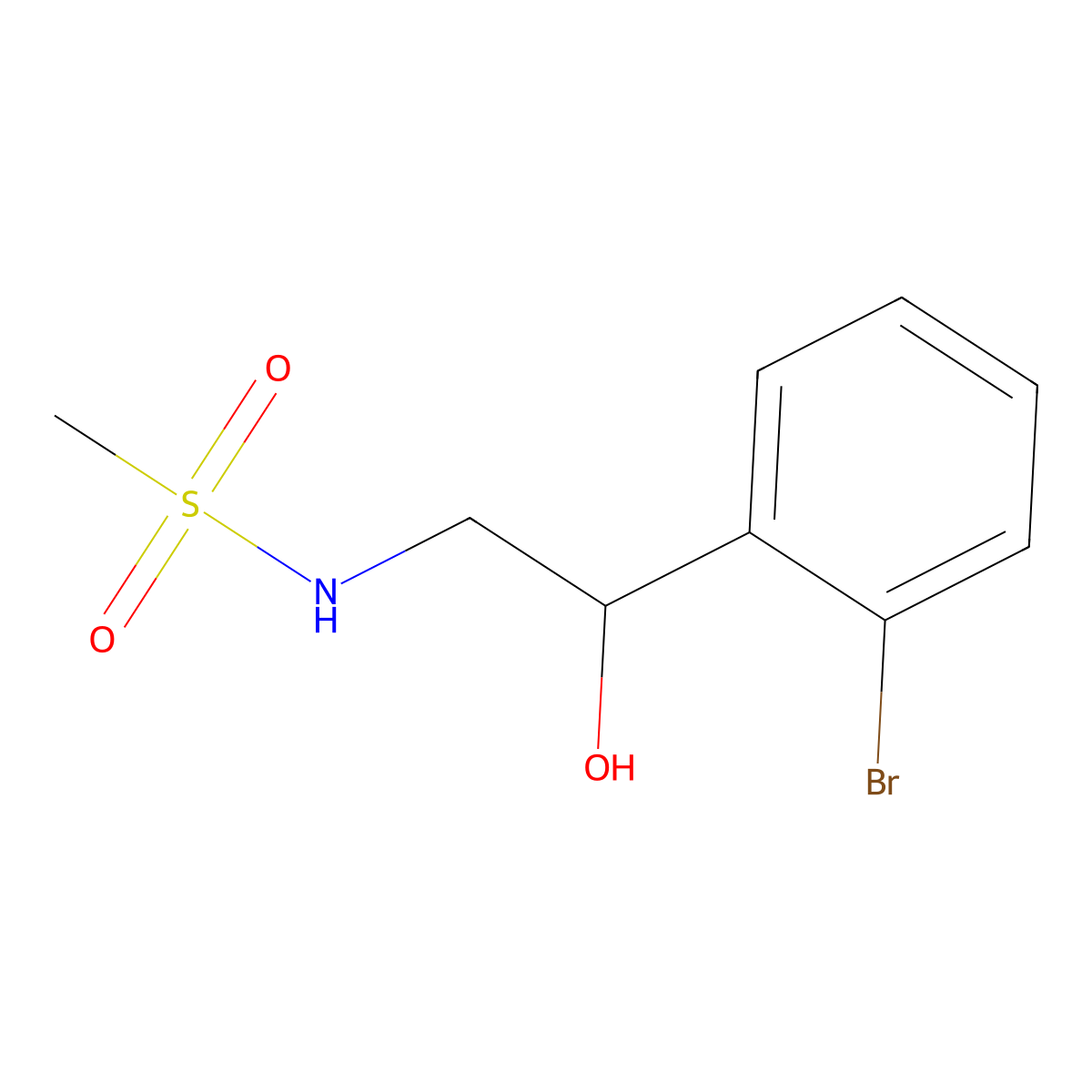 N-[2-(2-Bromophenyl)-2-hydroxyethyl]methanesulfonamide molecular structure, CAS 2222512-31-2