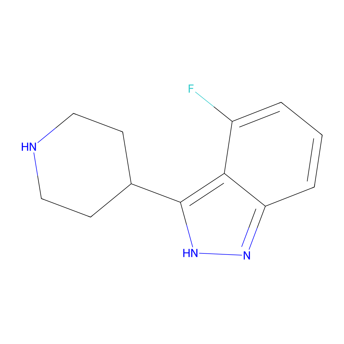 4-Fluoro-3-(piperidin-4-yl)-1H-indazole molecular structure, CAS 2222512-33-4