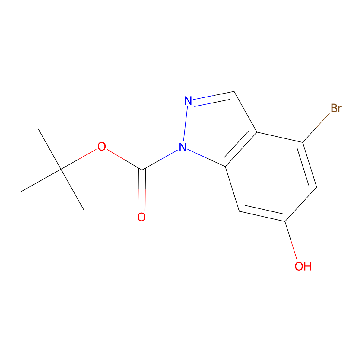 tert-Butyl 4-bromo-6-hydroxyindazole-1-carboxylate molecular structure, CAS 2222512-36-7