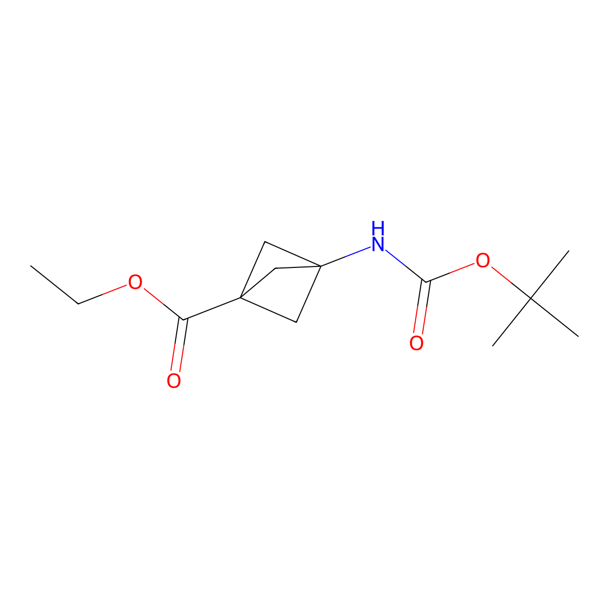 3-tert-Butoxycarbonylamino-bicyclo[1.1.1]pentane-1-carboxylic acid ethyl ester molecular structure, CAS 2222520-22-9